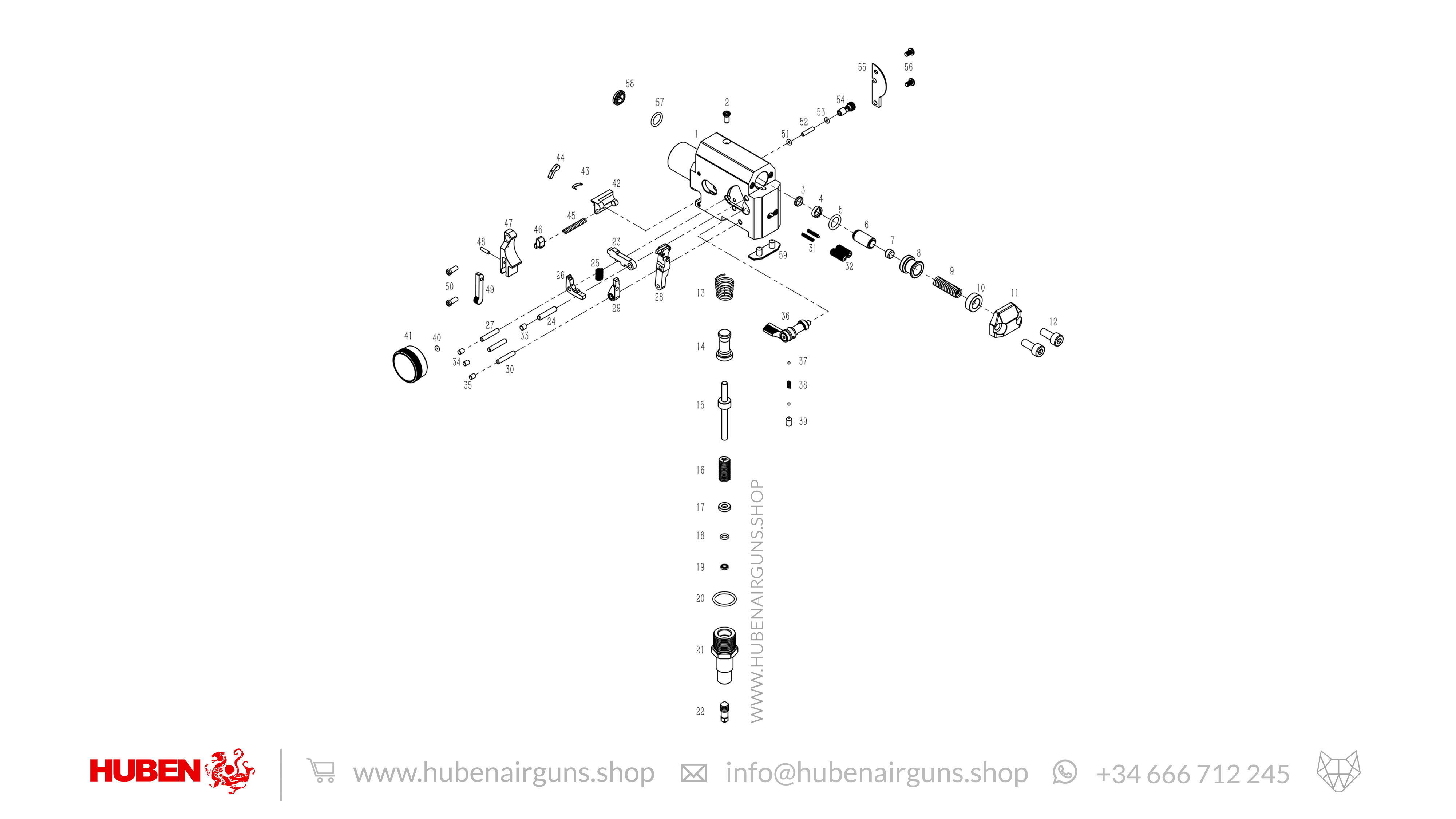 Spare parts Huben K1 Diagram 2 Receiver/Main body