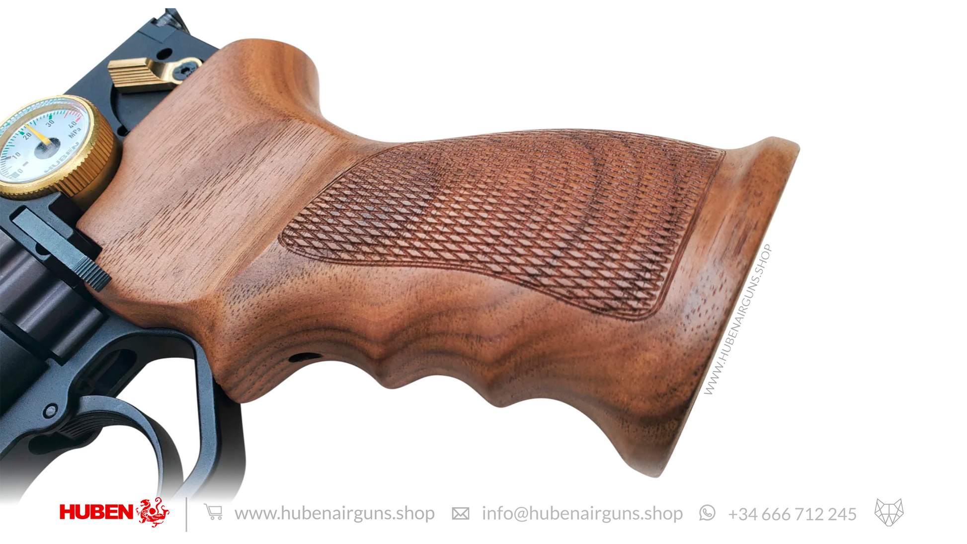 Cal .25 (6.35mm) Huben Pistol GK1 (V1) walnut handle.