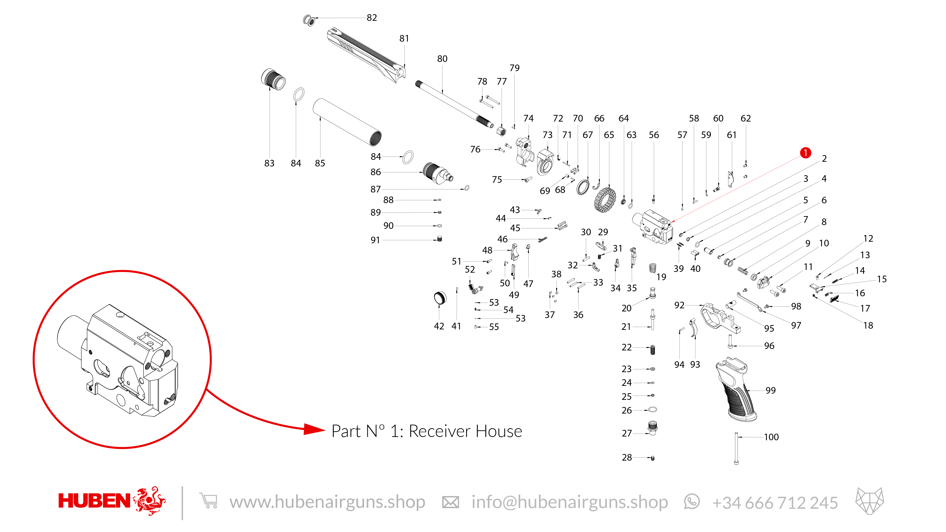 Spare Parts for Huben GK1 Air Pistol