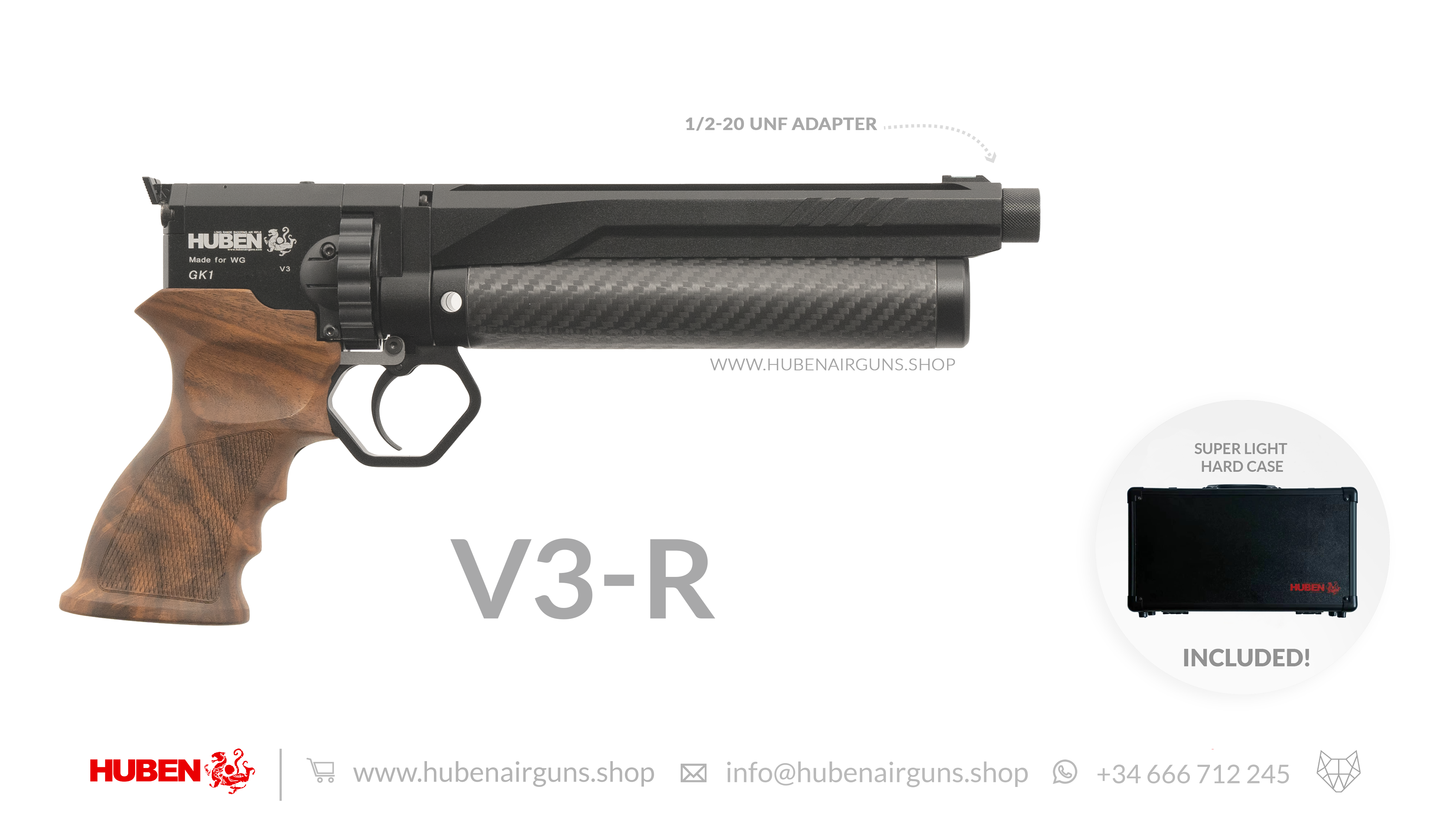 Huben GK1 Air Pistol (V3+ R) - Cal .177 (4.5mm)