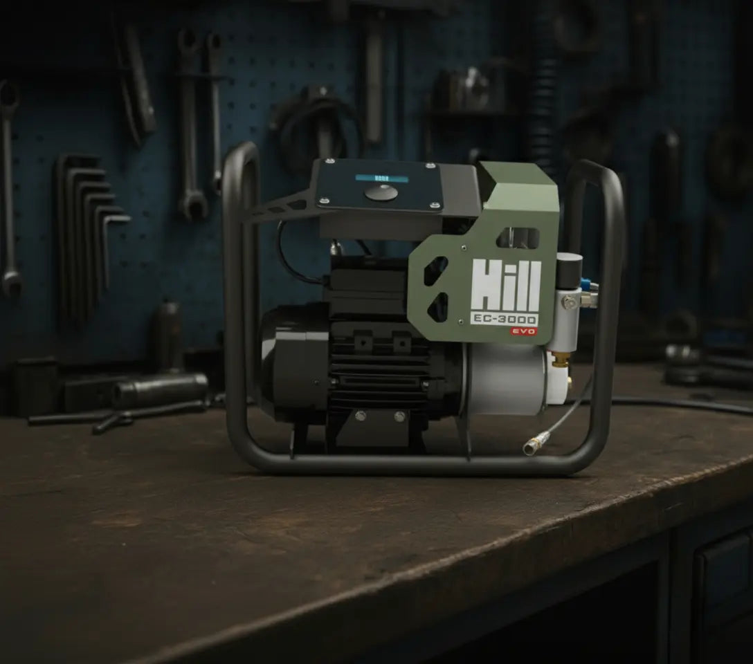 Hill EC-3000 EVO portable compressor for PCP air rifles and pistols