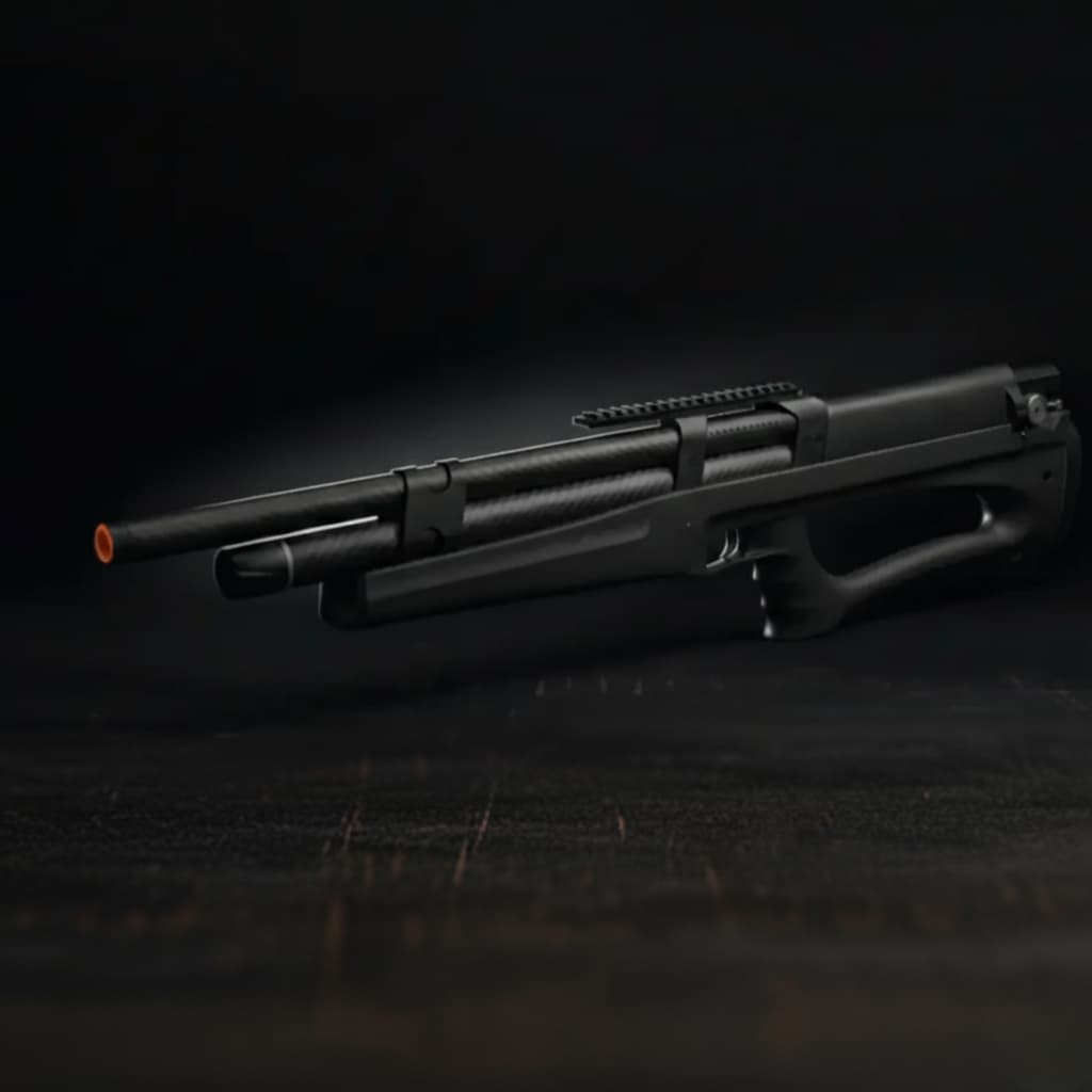 Huben K1 air rifle with wooden grip and carbon fiber cylinder