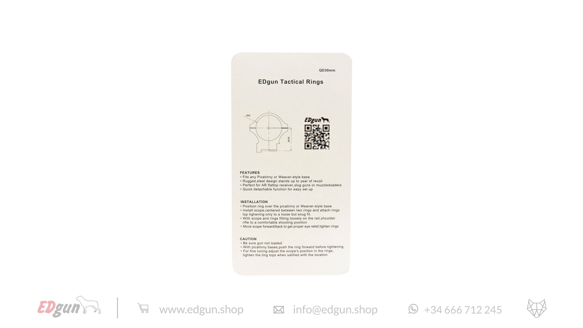 EDgun Tactical Match Rings 30mm Picatinny information