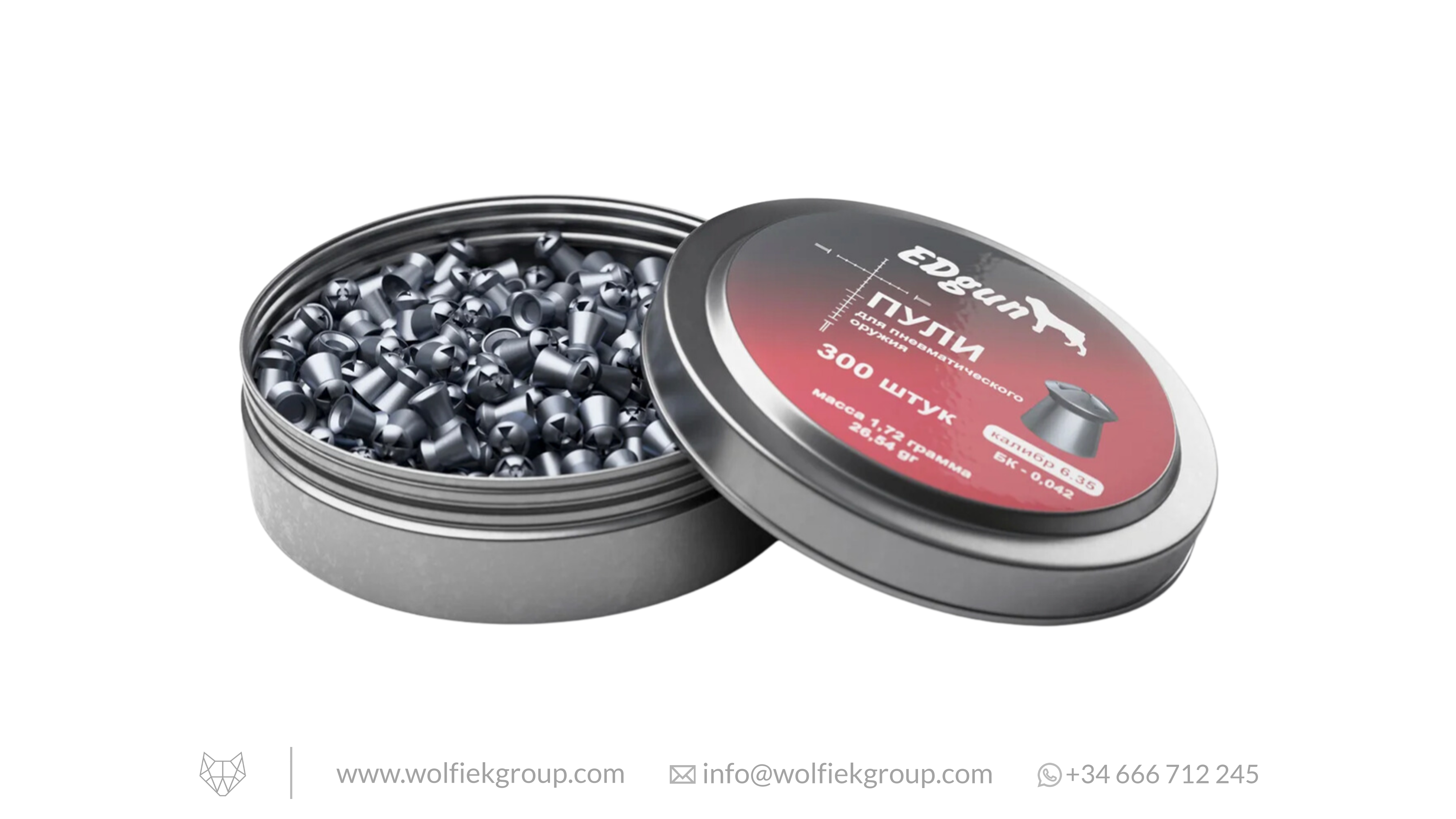 Balines para rifle de aire comprimido EDgun Hades - Calibre .25 (6,35 mm) | 1,72 g (26,54 g)