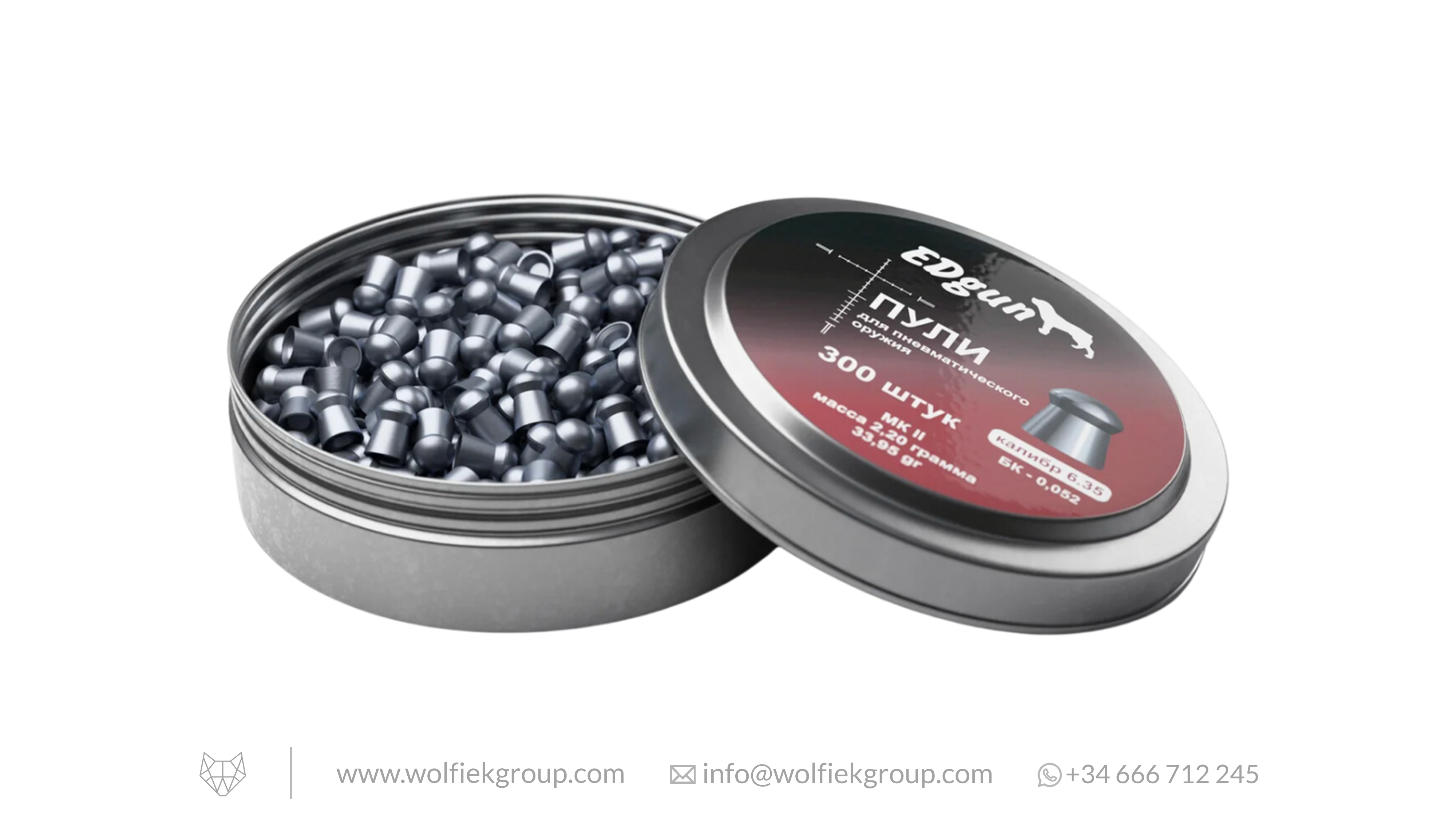 Balines EDgun Premium MKII para pistola de aire comprimido - Calibre .25 (6,35 mm) | 2,20 g (33,95 g)