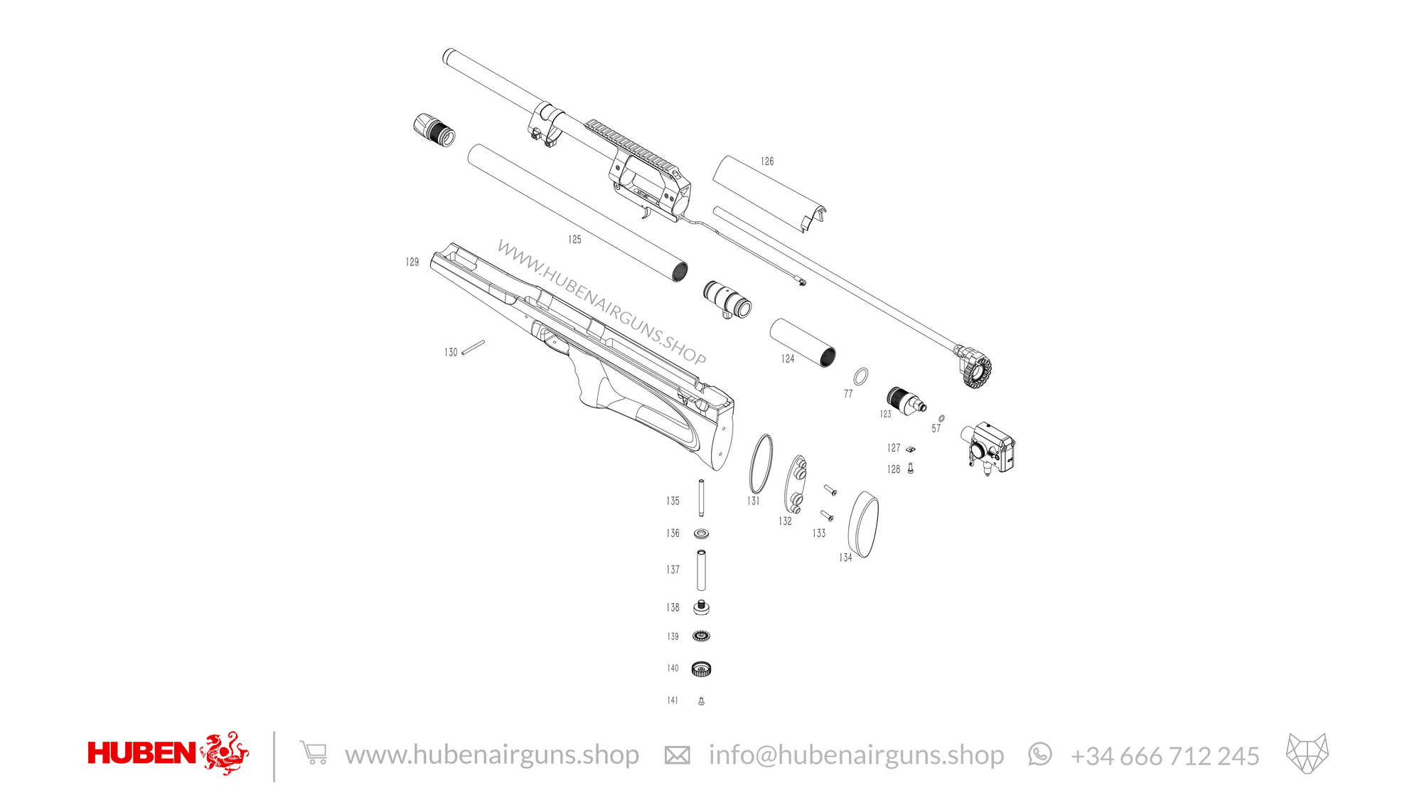 Spare parts Huben K1 Diagram 1 Main Set