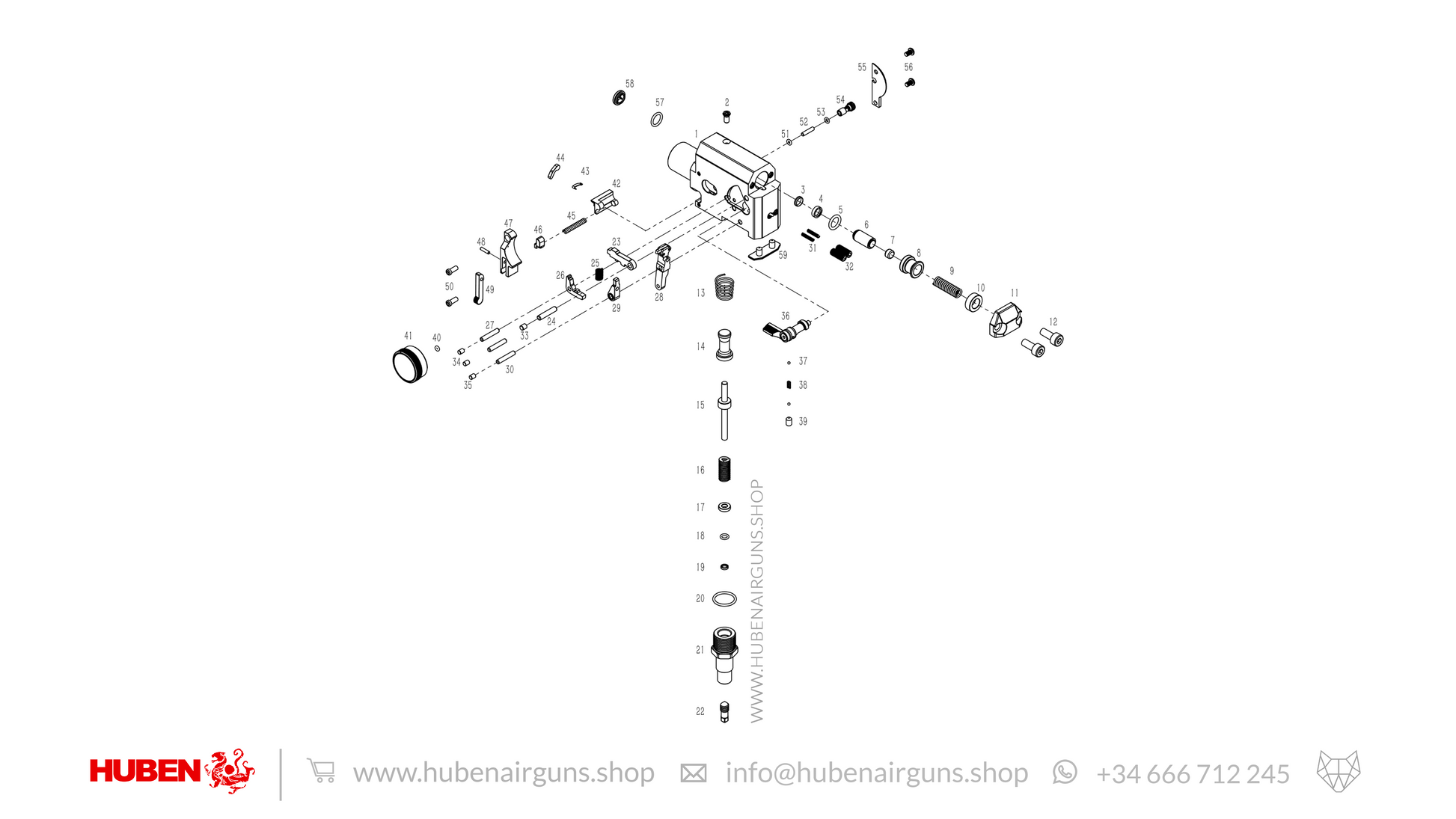 Spare parts Huben K1 Diagram 2 Receiver/Main body