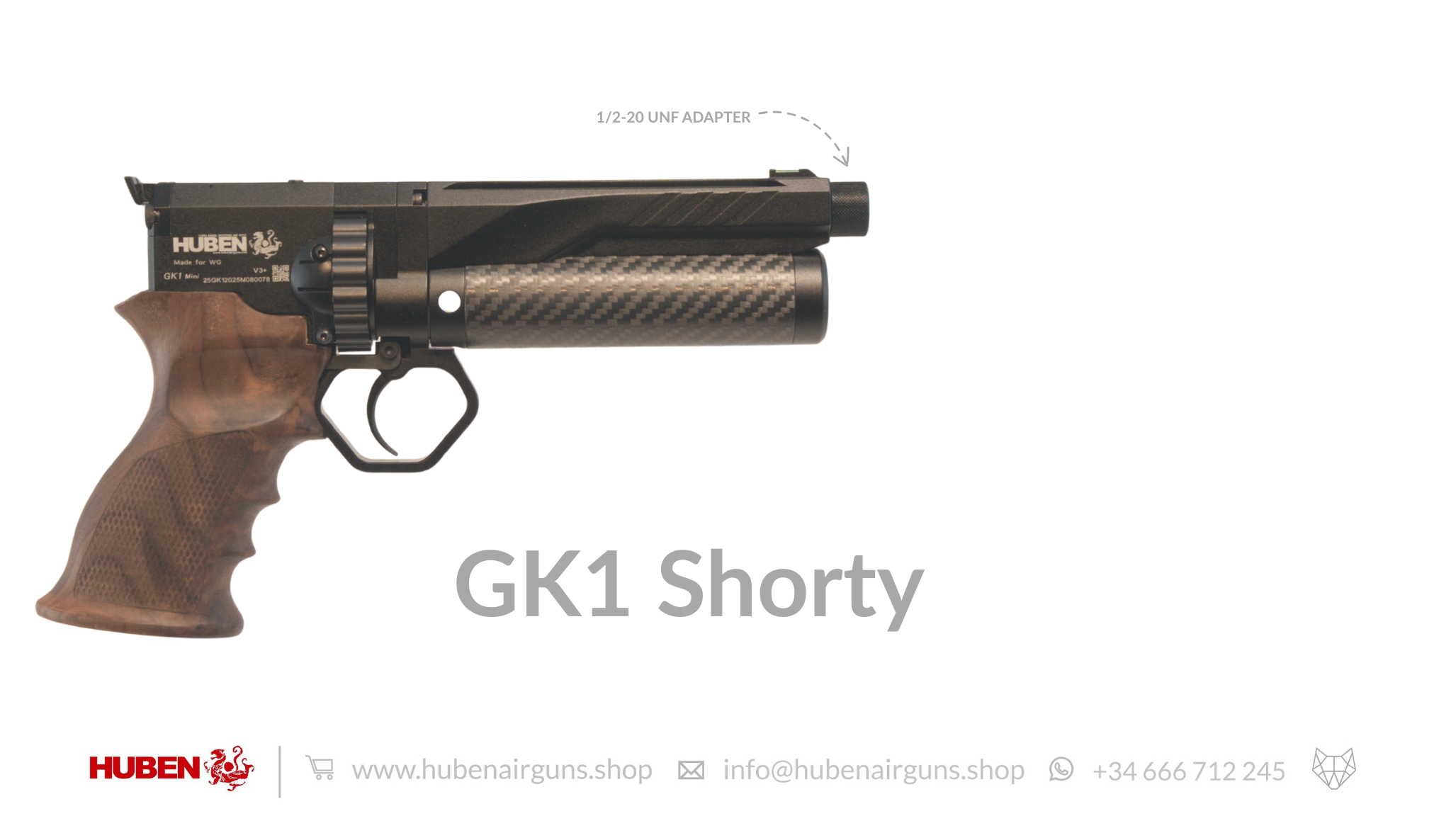 Huben GK1 Mini Air Pistol (aka Shorty) - Cal .25 (6.35mm) - Pre Order