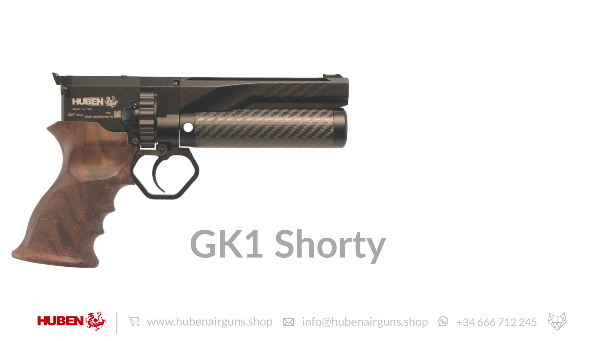 Huben GK1 Mini Air Pistol (aka Shorty) - Cal .30 (7.62mm) - Pre-Order