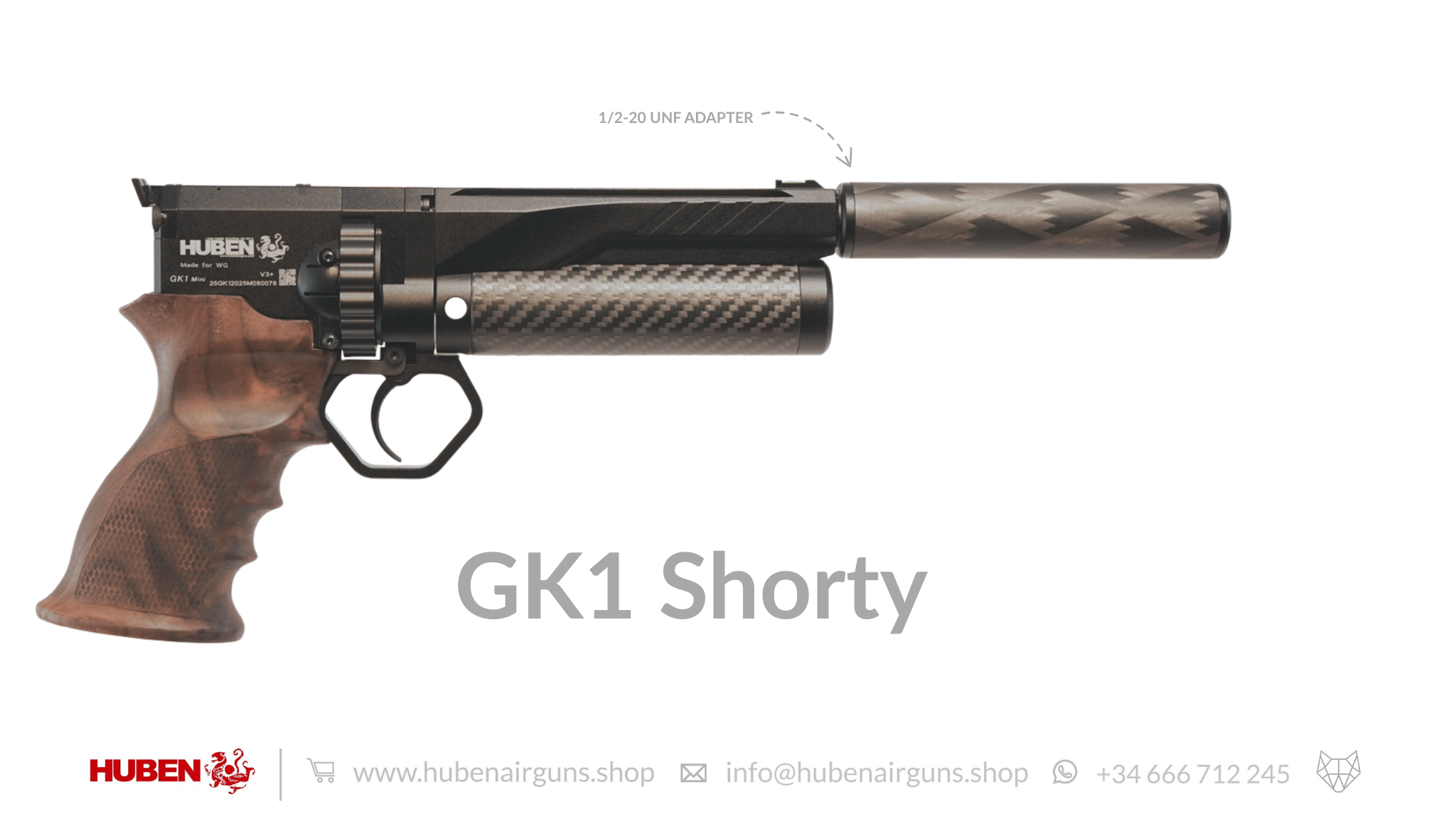 Huben GK1 Mini Air Pistol (aka Shorty) - Cal .25 (6.35mm) - Pre Order