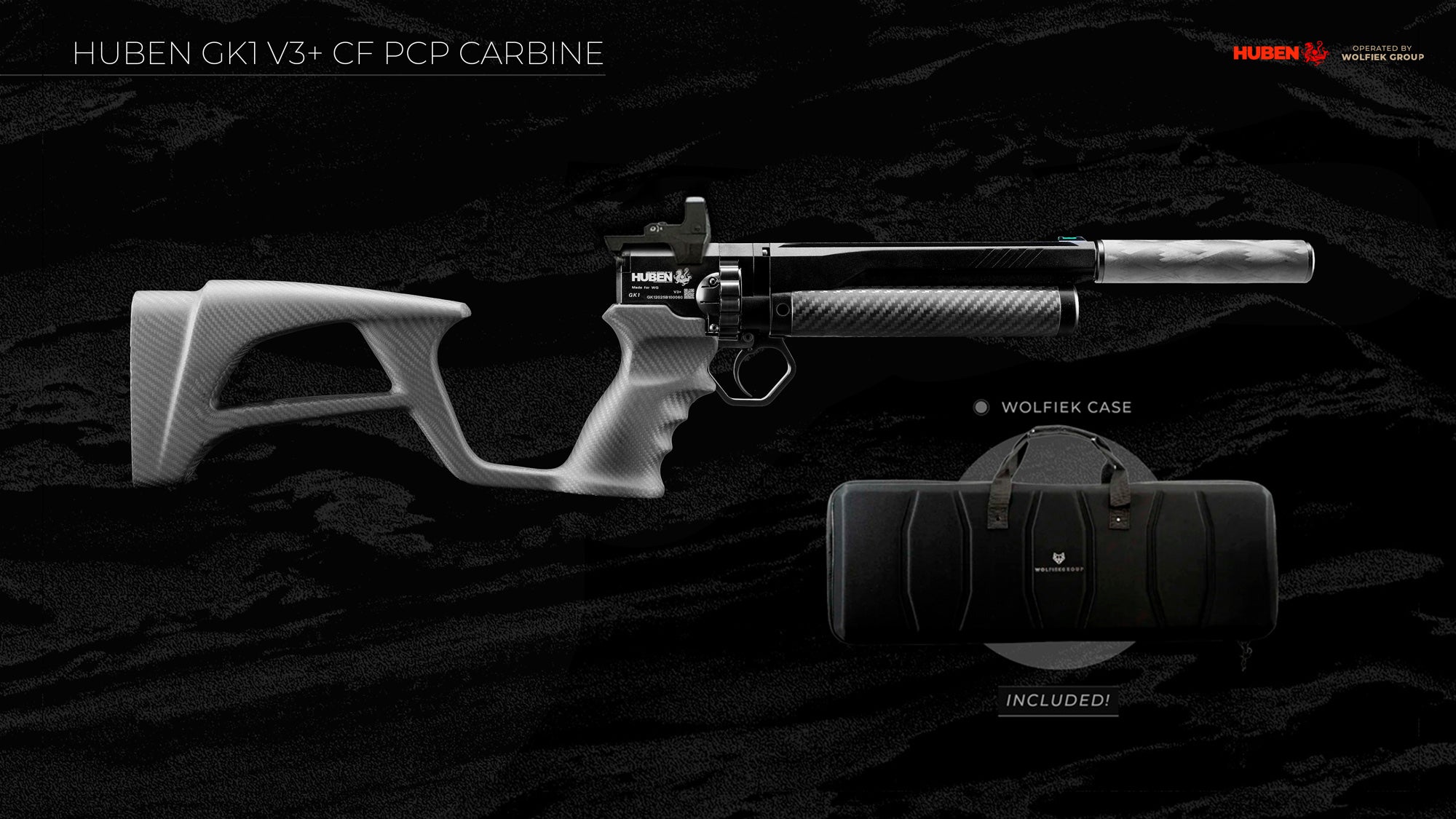 Huben GK1 V3+ CF PCP Carbine · Cal .30 (7.62mm)