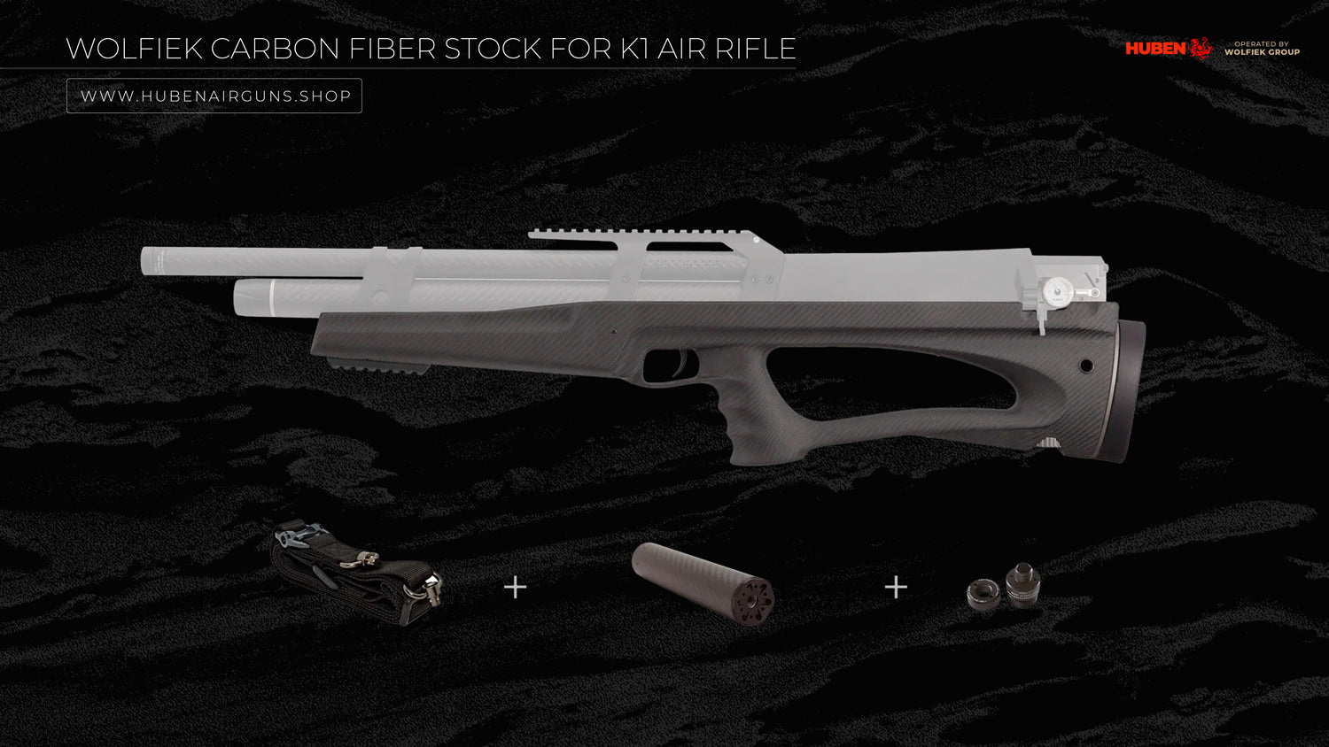 Culata de fibra de carbono Wolfiek para rifle de aire comprimido K1