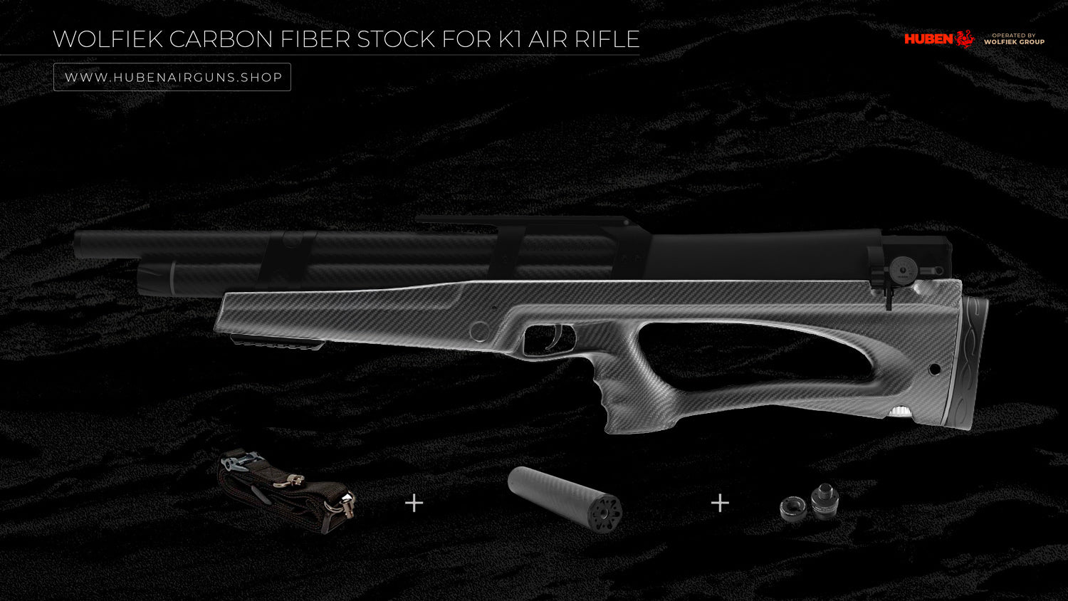 Culata de fibra de carbono Wolfiek para rifle de aire comprimido K1