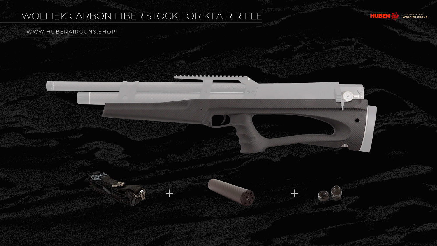 Culata de fibra de carbono Wolfiek para rifle de aire comprimido K1