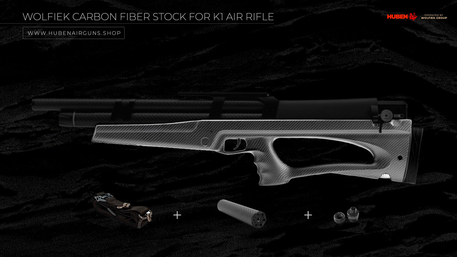 Culata de fibra de carbono Wolfiek para rifle de aire comprimido K1