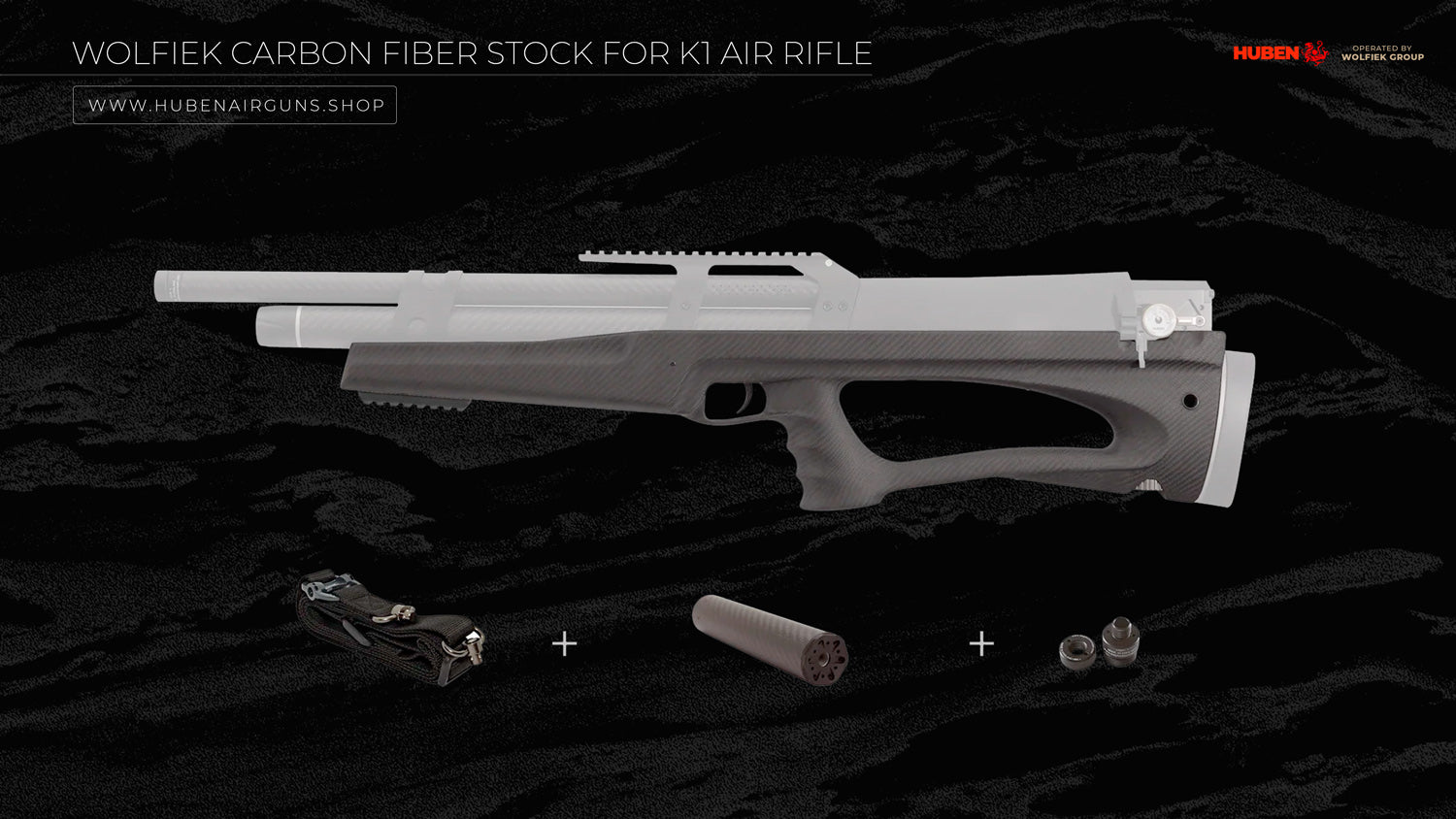 Culata de fibra de carbono Wolfiek para rifle de aire comprimido K1