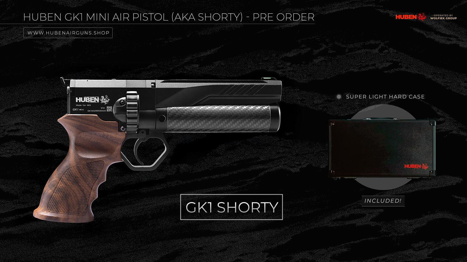 Huben GK1 Mini Air Pistol (aka Shorty) - Cal .30 (7.62mm) - Pre-Order