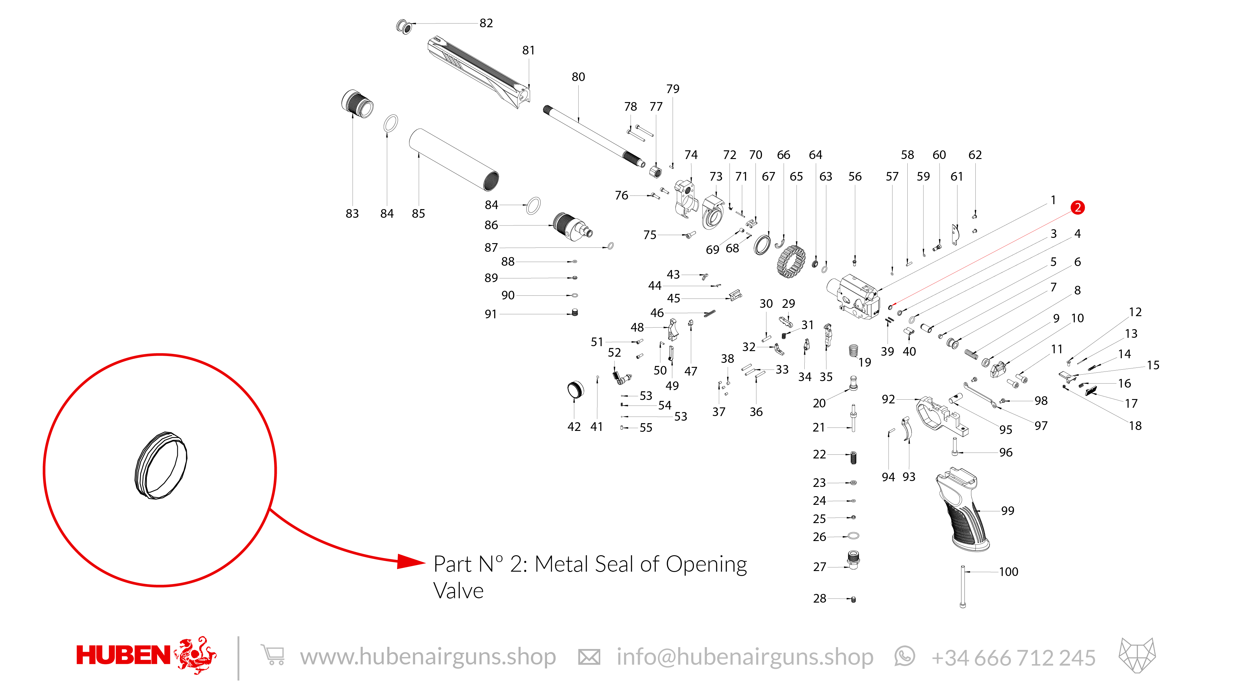 Spare Parts for Huben GK1 Air Pistol