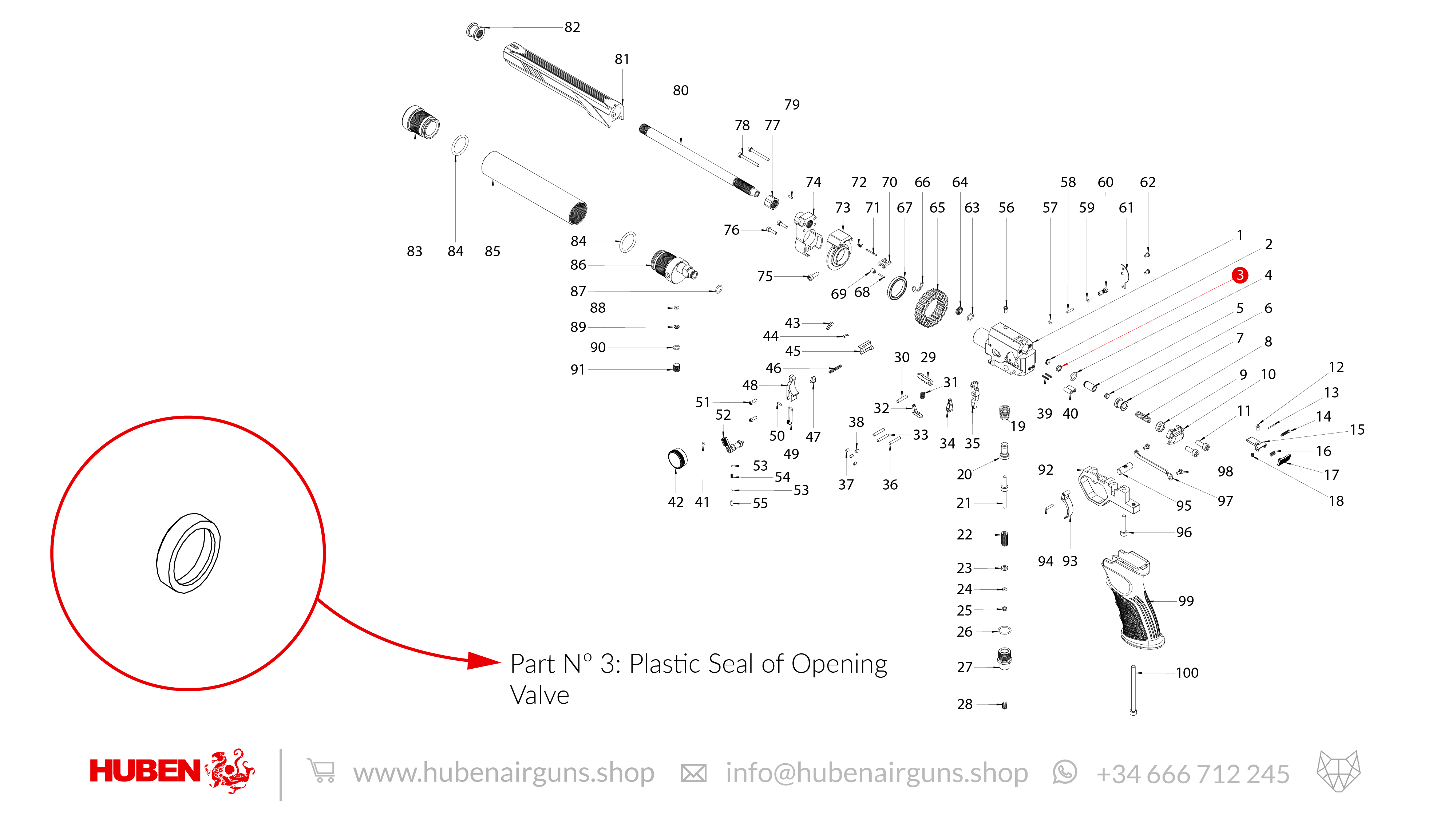 Spare Parts for Huben GK1 Air Pistol