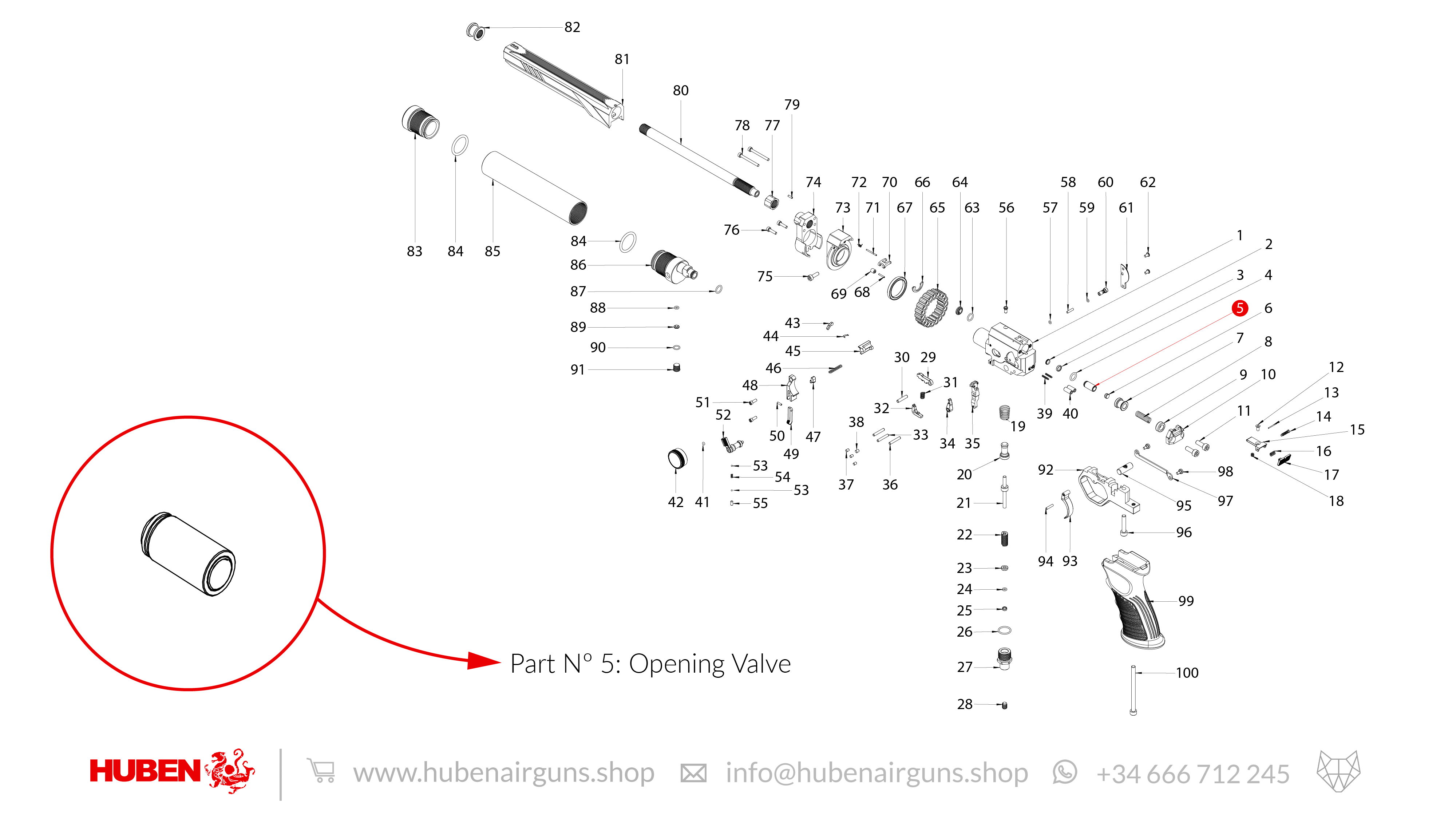 Spare Parts for Huben GK1 Air Pistol