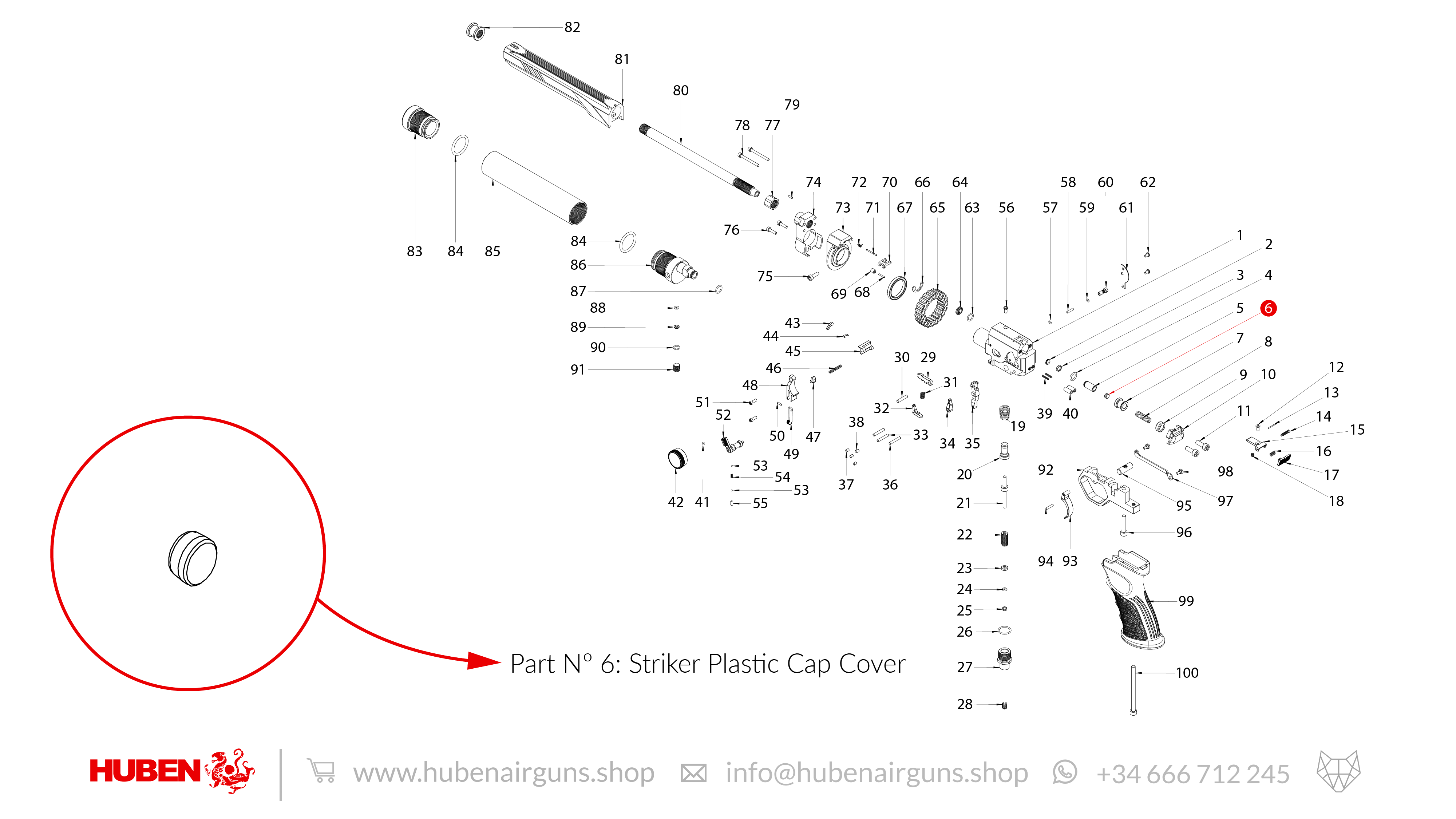 Spare Parts for Huben GK1 Air Pistol