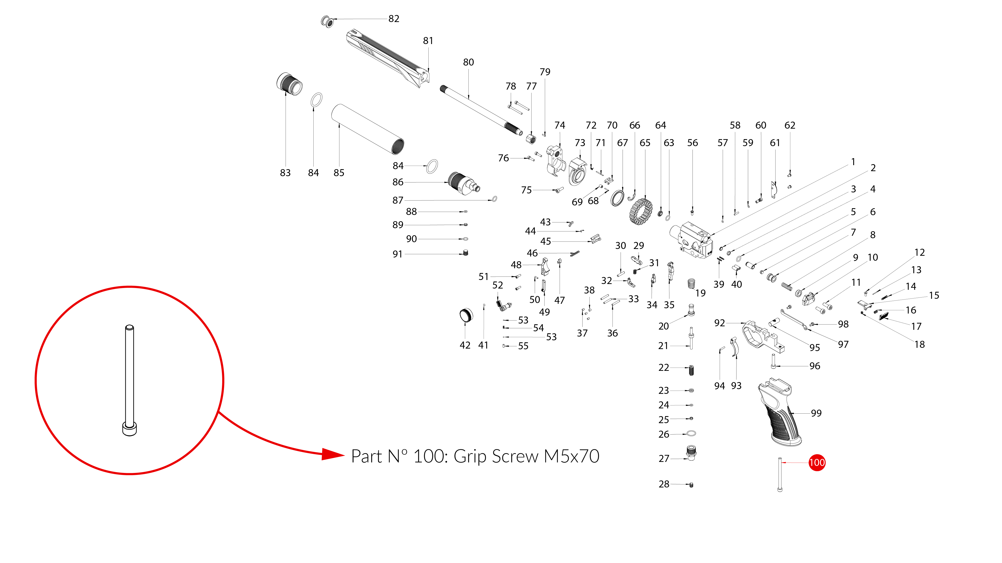 Spare Parts for Huben GK1 Air Pistol