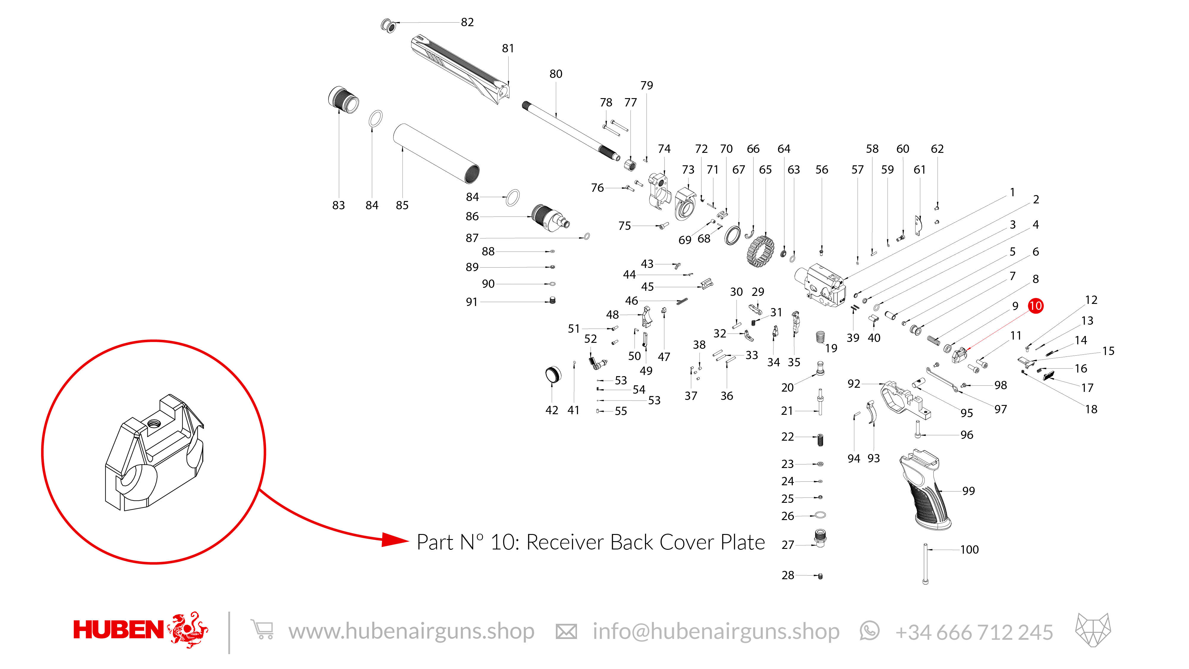 Spare Parts for Huben GK1 Air Pistol