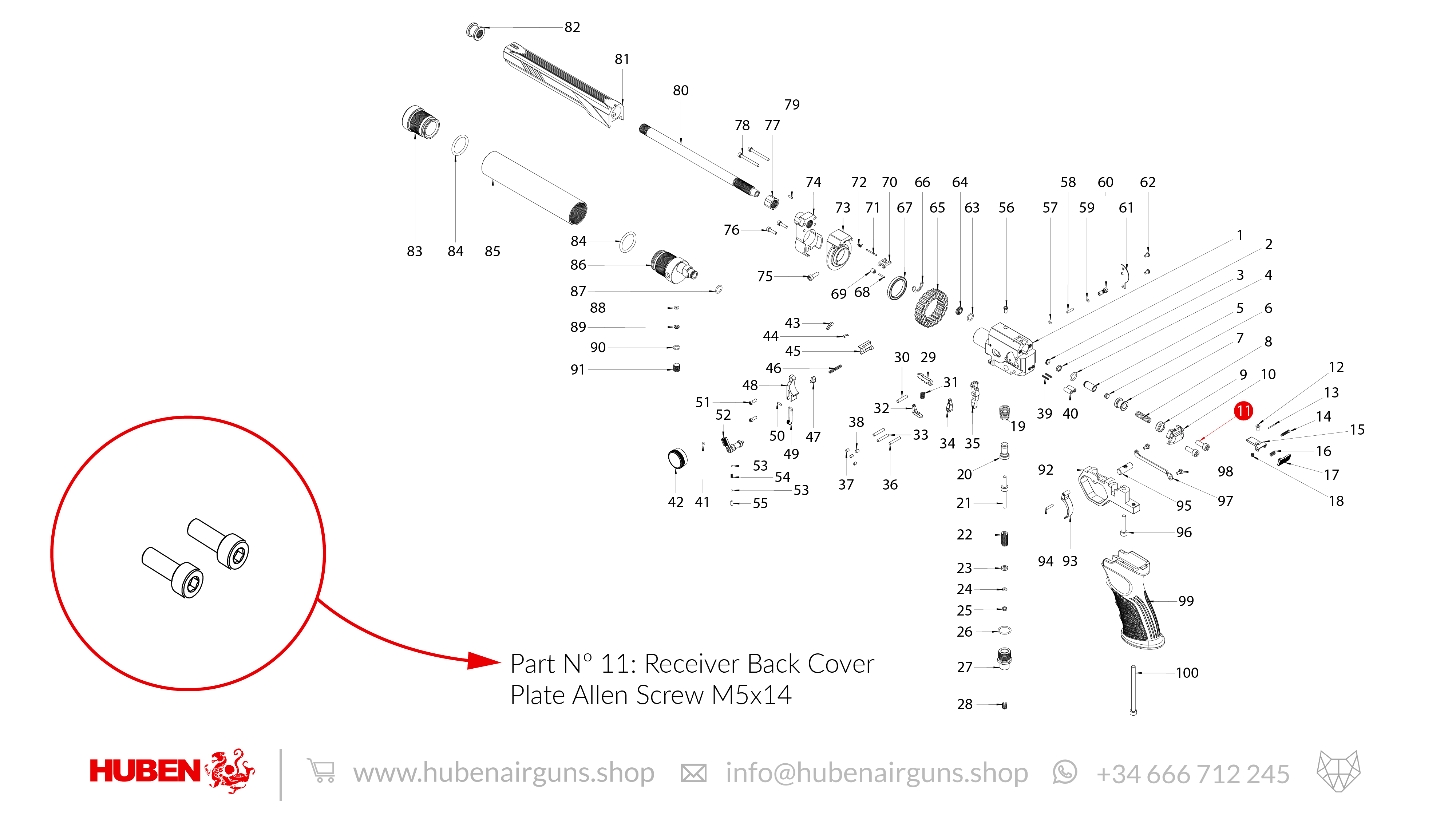 Spare Parts for Huben GK1 Air Pistol