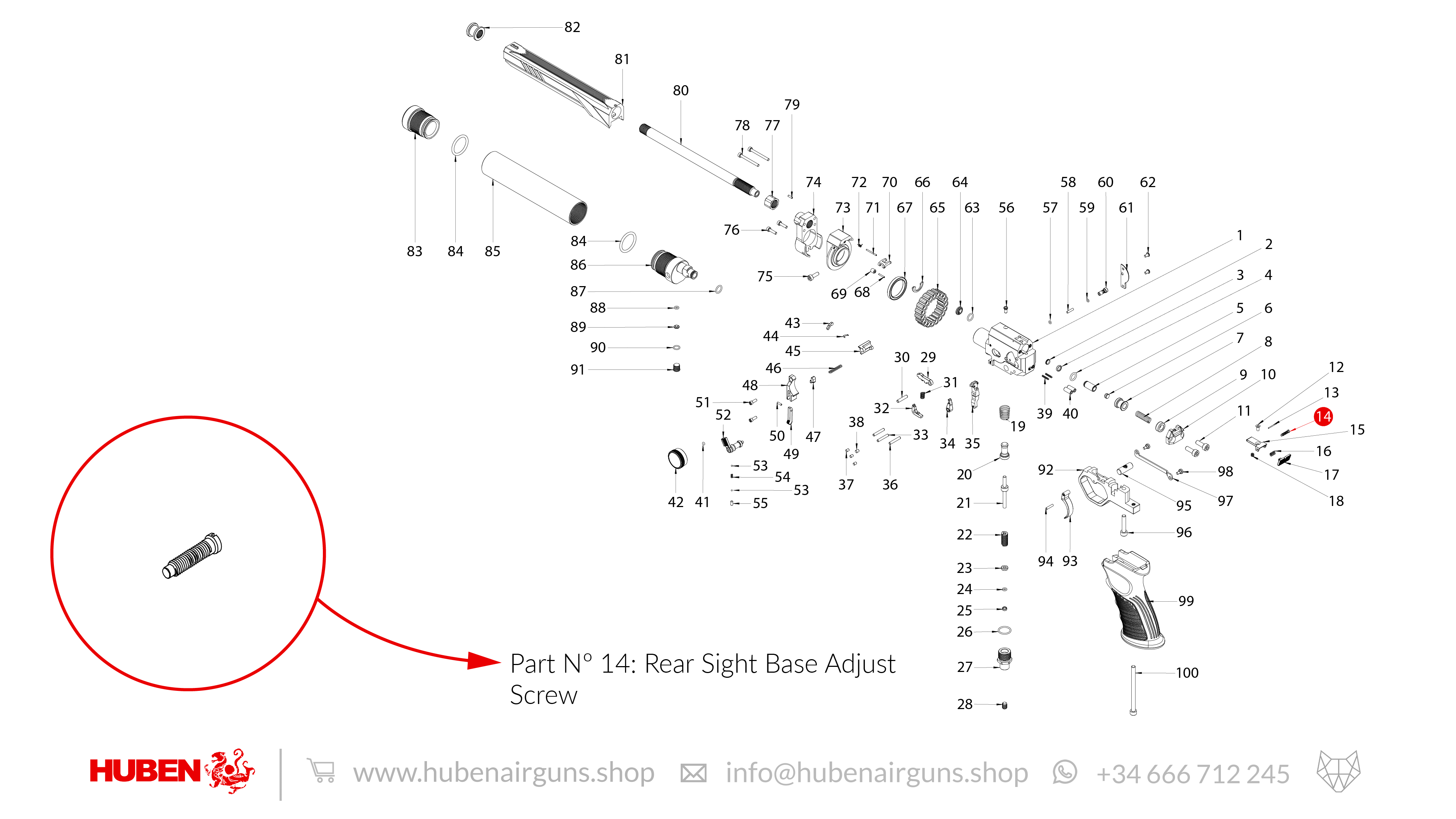 Spare Parts for Huben GK1 Air Pistol
