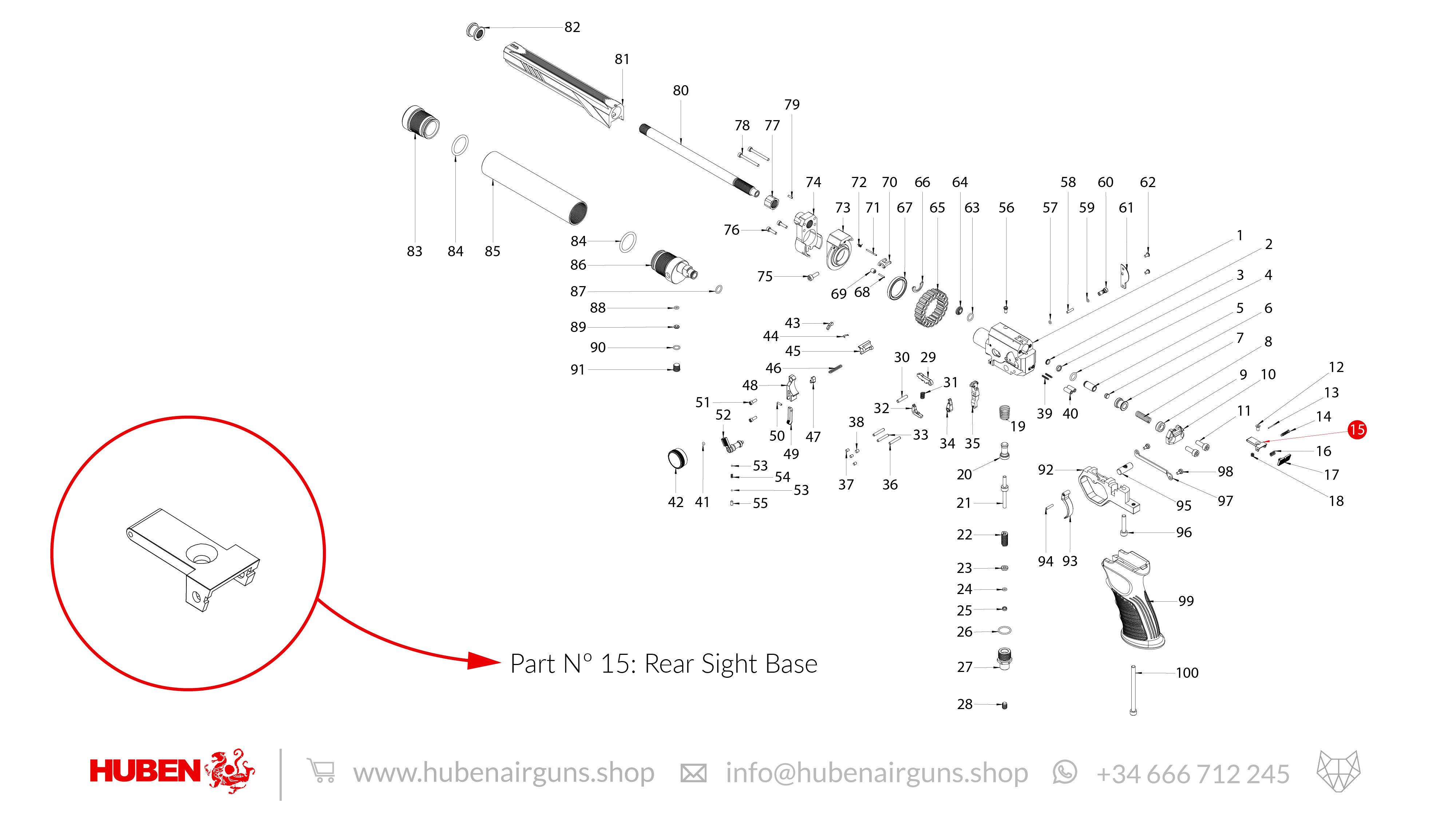 Spare Parts for Huben GK1 Air Pistol