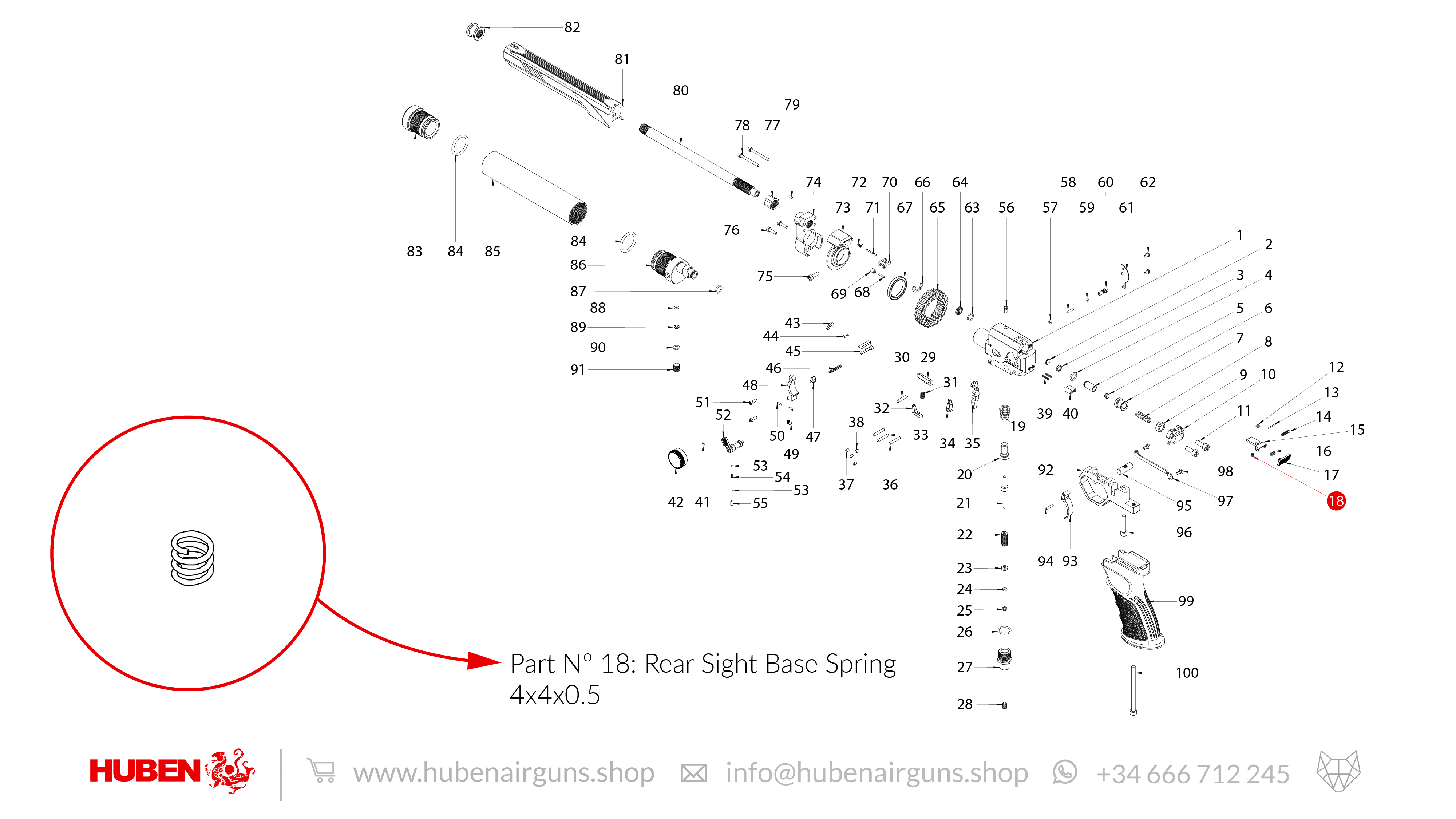 Spare Parts for Huben GK1 Air Pistol