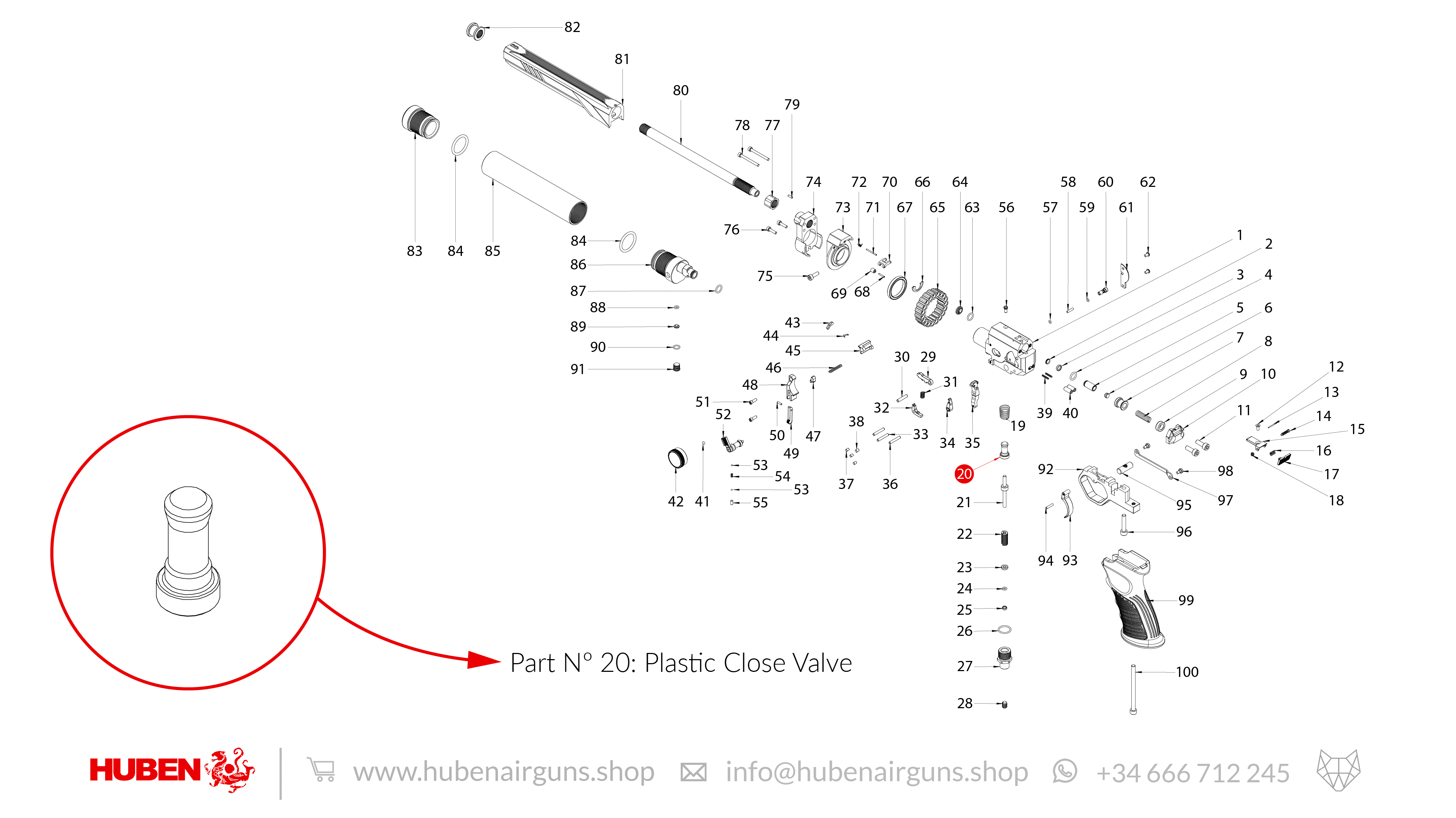 Spare Parts for Huben GK1 Air Pistol