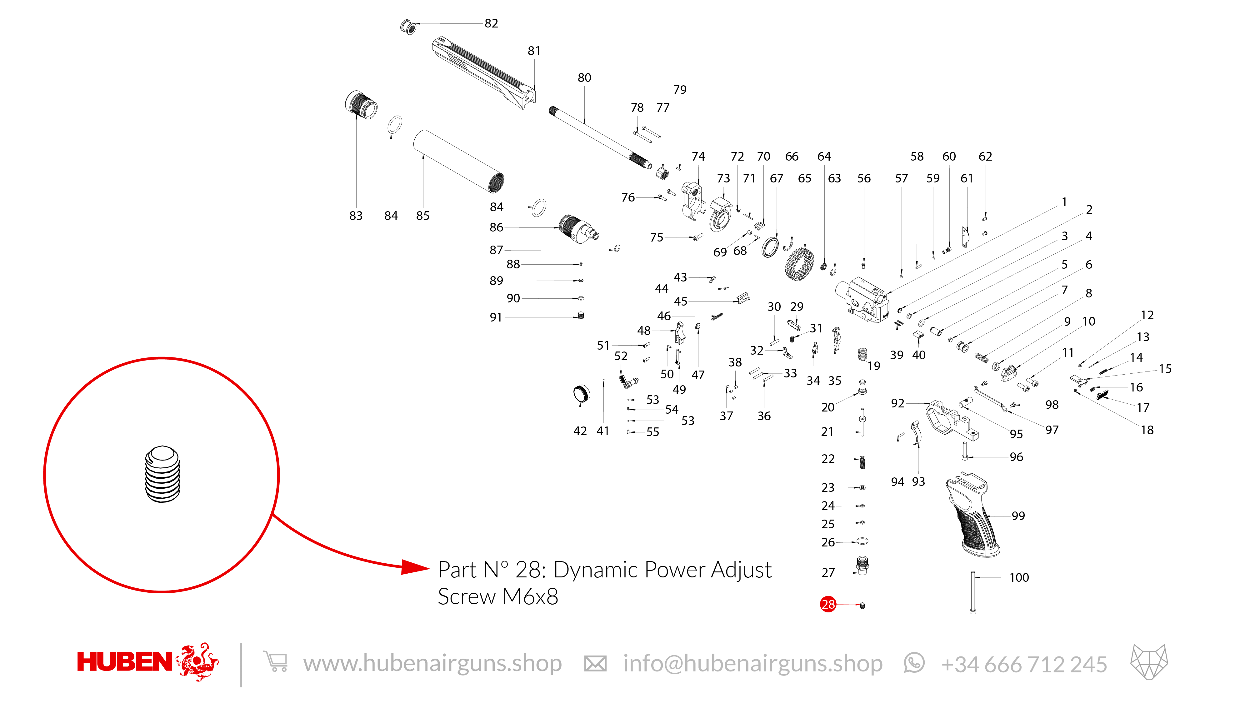 Spare Parts for Huben GK1 Air Pistol