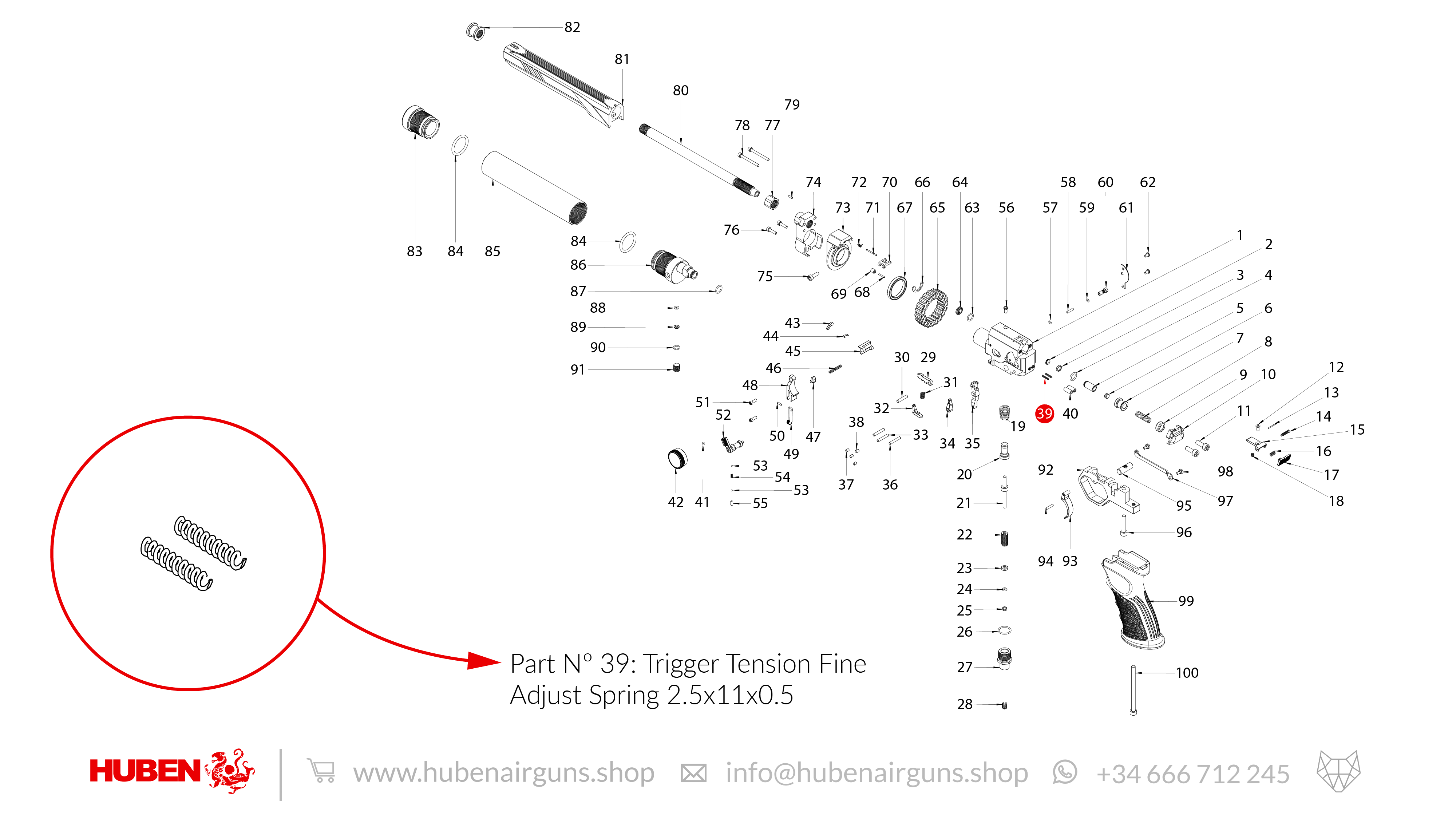 Spare Parts for Huben GK1 Air Pistol
