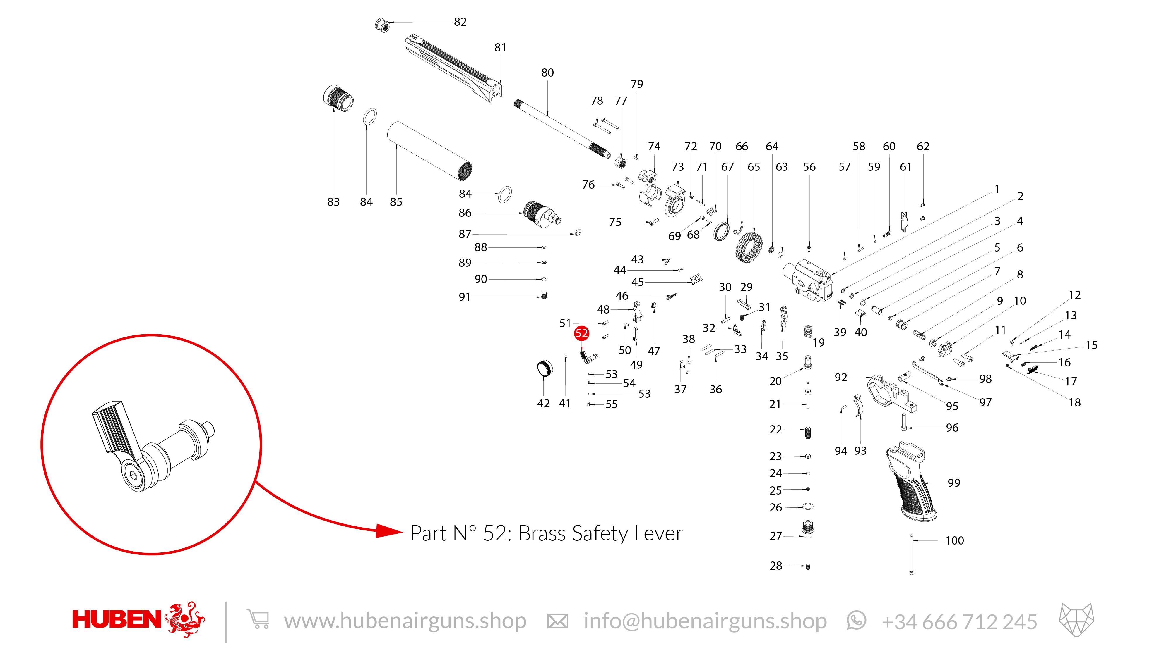 Spare Parts for Huben GK1 Air Pistol