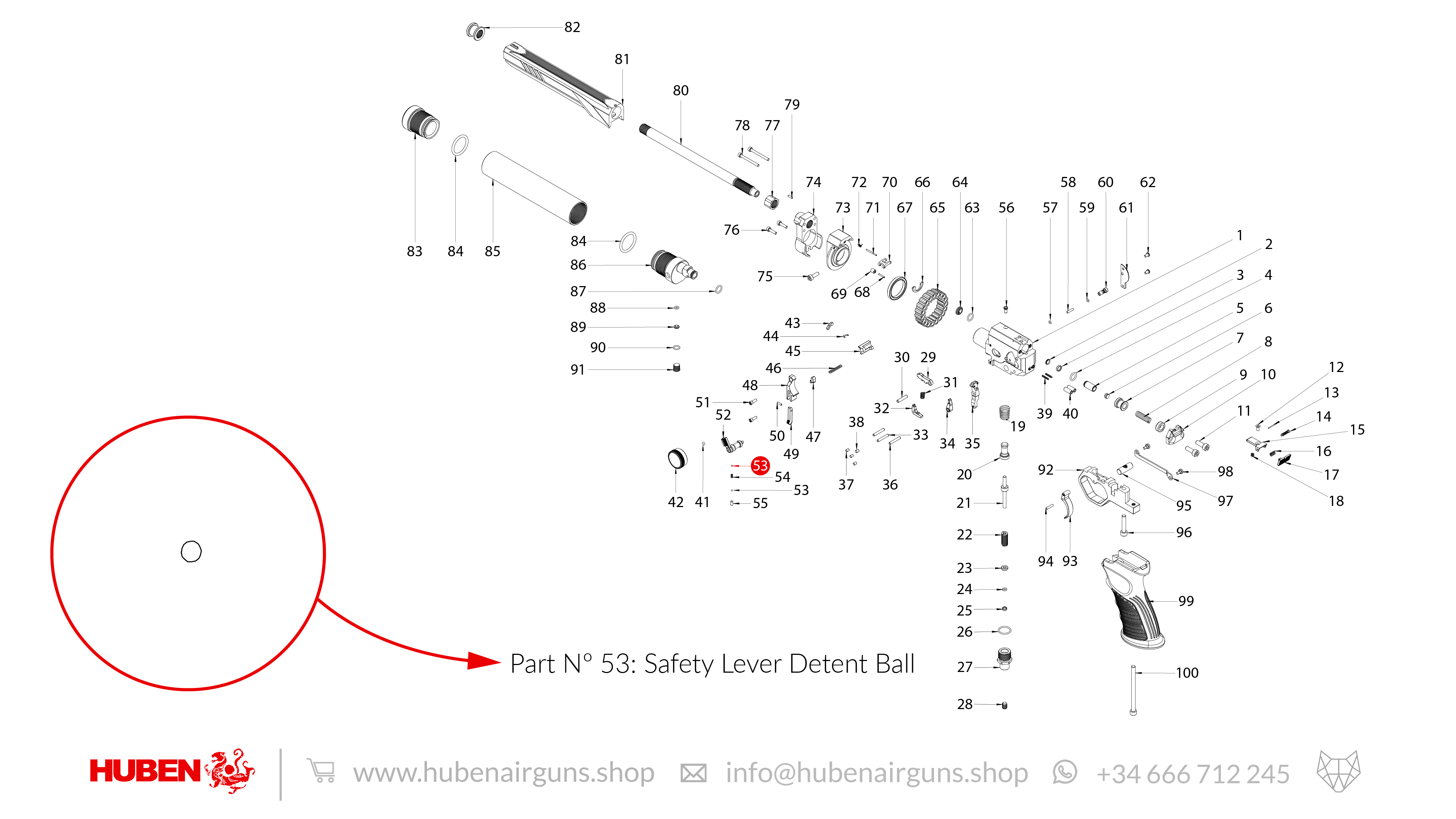 Spare Parts for Huben GK1 Air Pistol