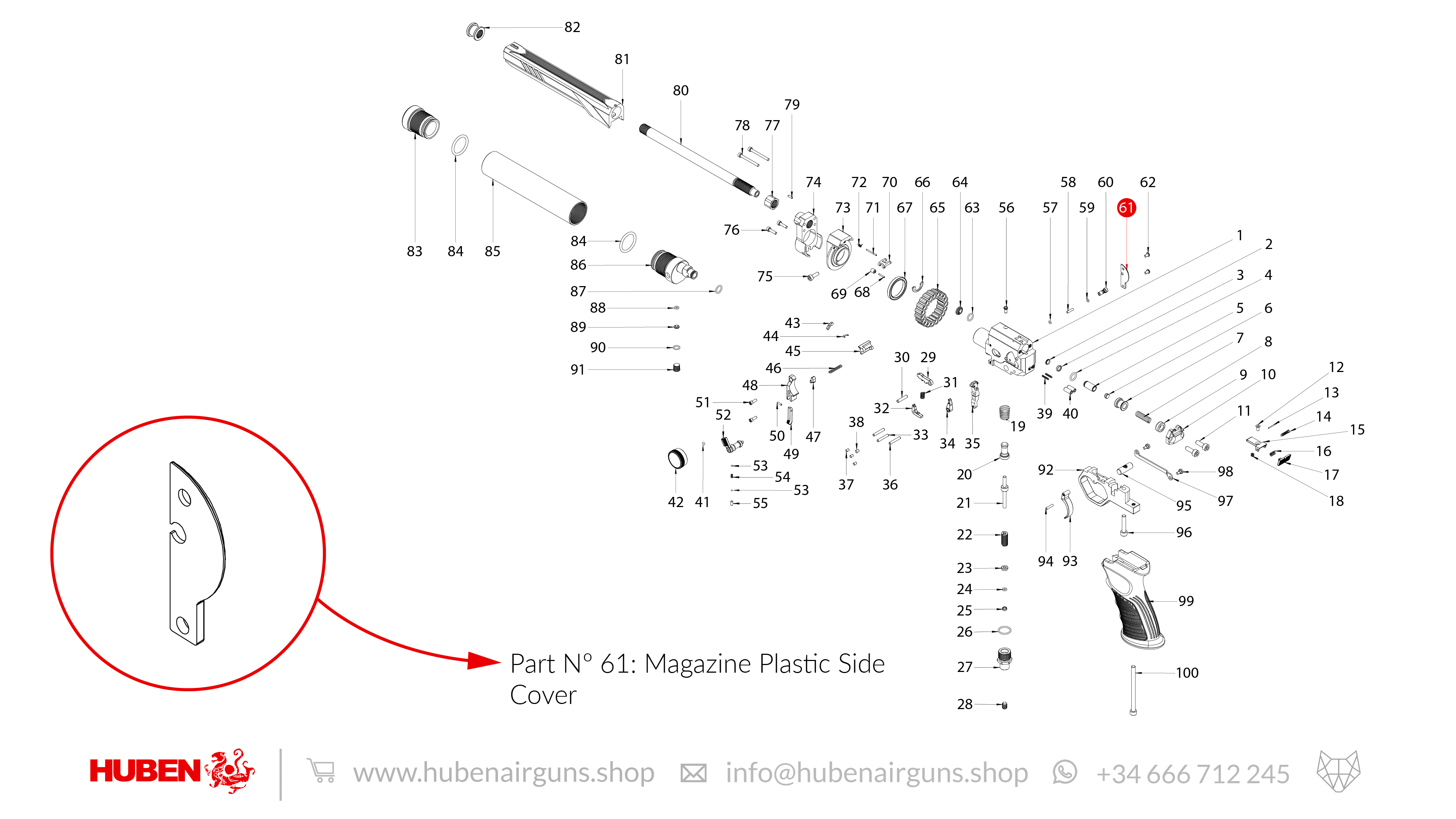 Spare Parts for Huben GK1 Air Pistol