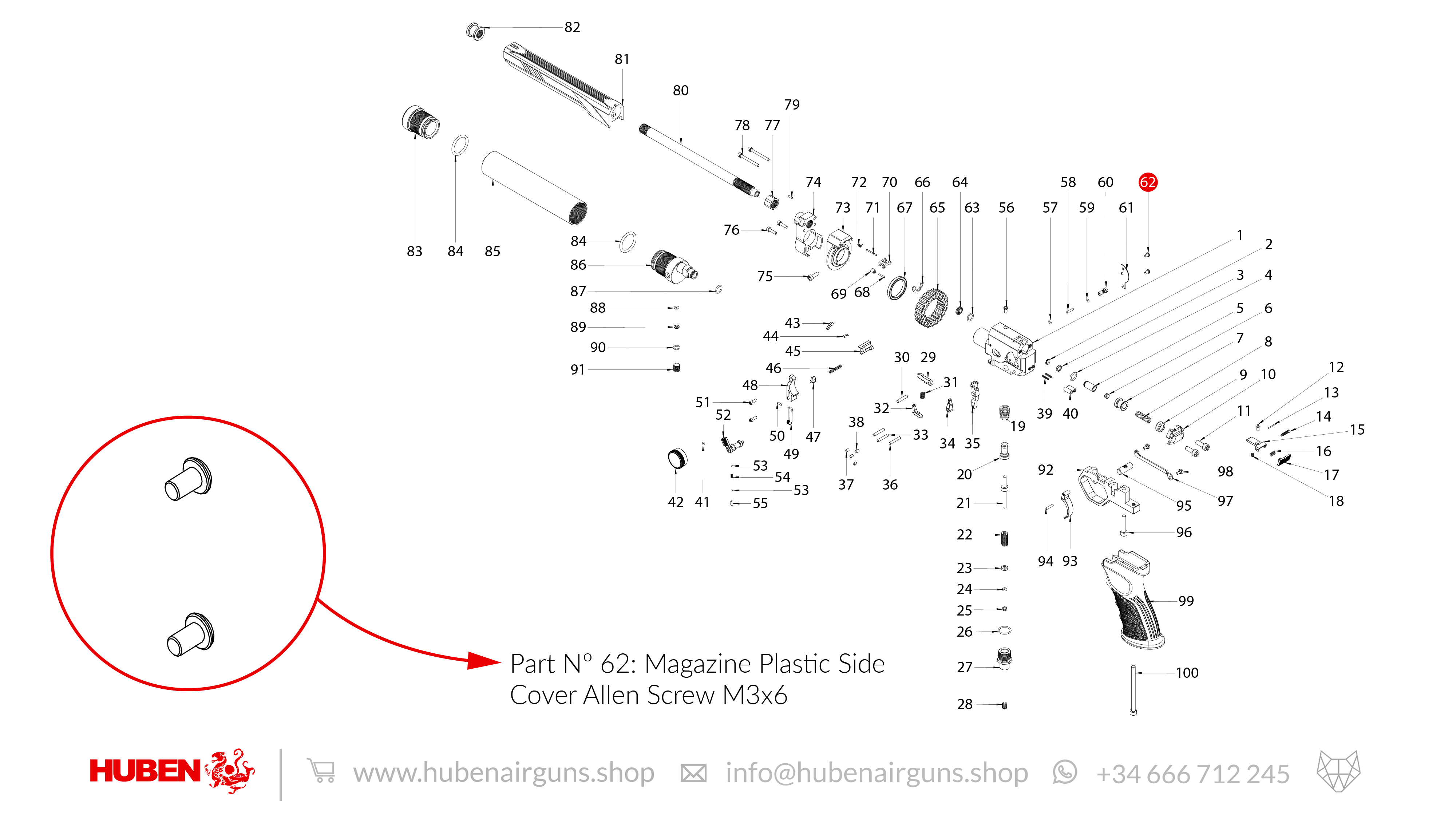Spare Parts for Huben GK1 Air Pistol