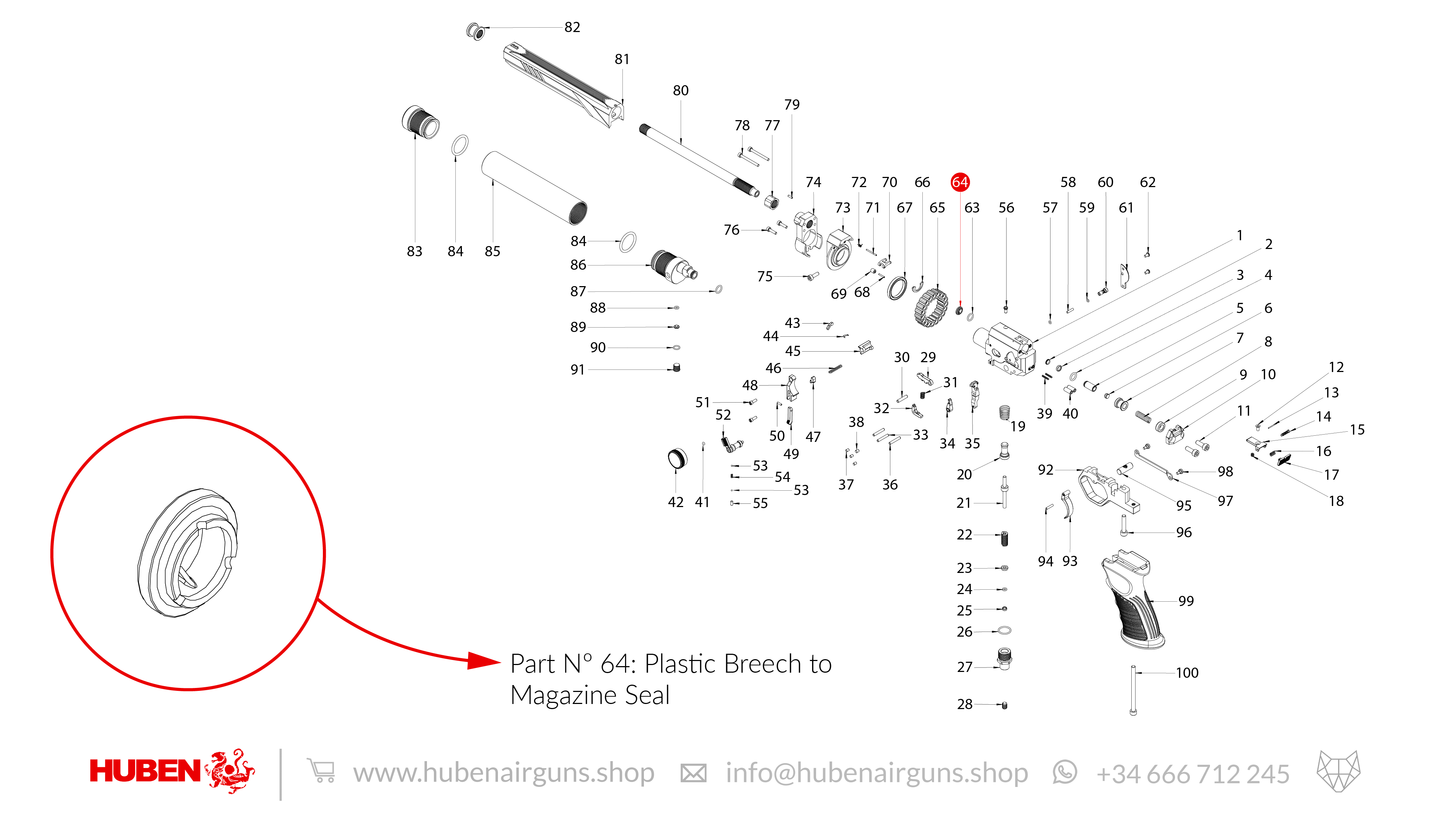 Spare Parts for Huben GK1 Air Pistol