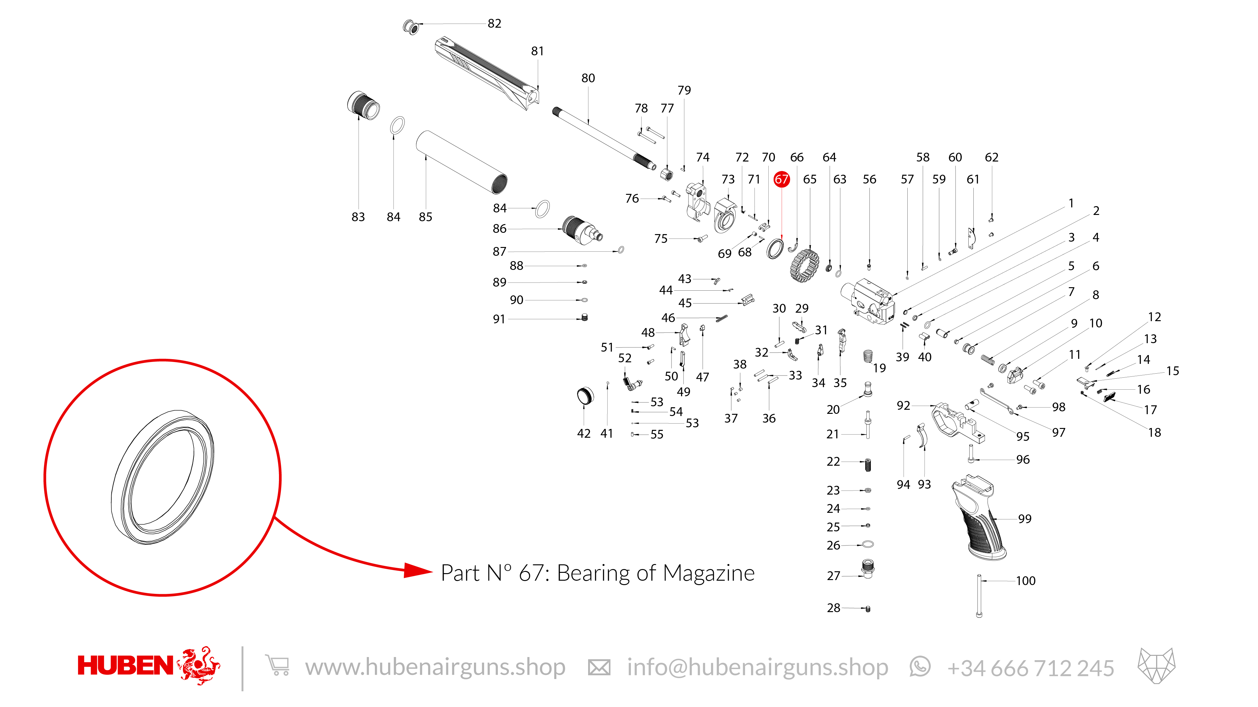 Spare Parts for Huben GK1 Air Pistol
