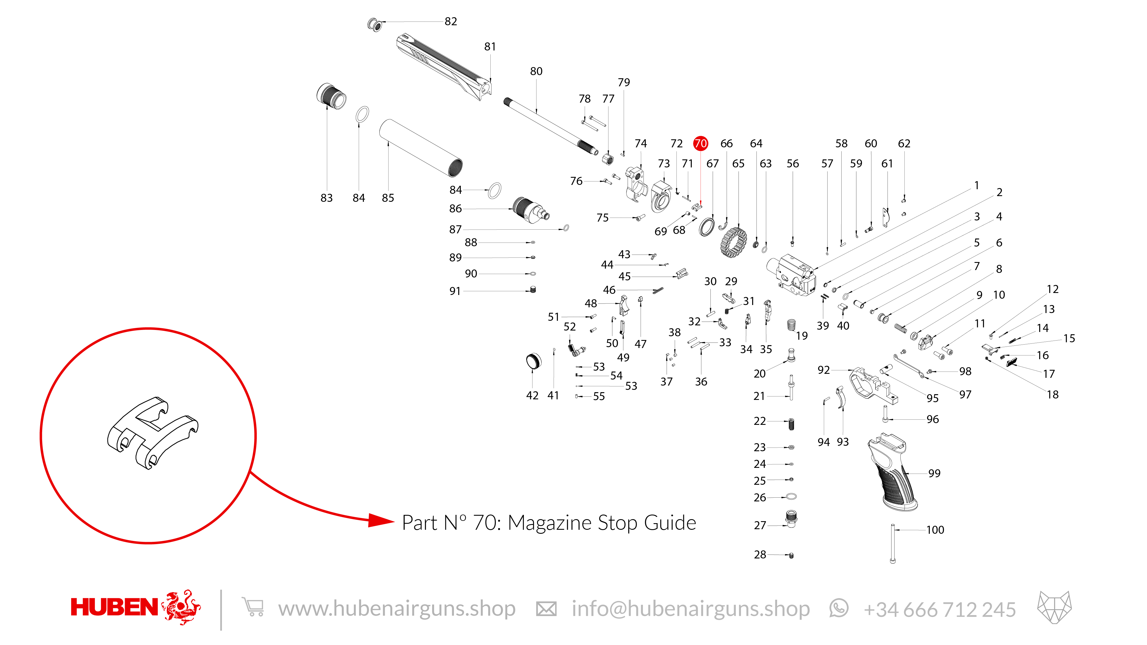 Spare Parts for Huben GK1 Air Pistol