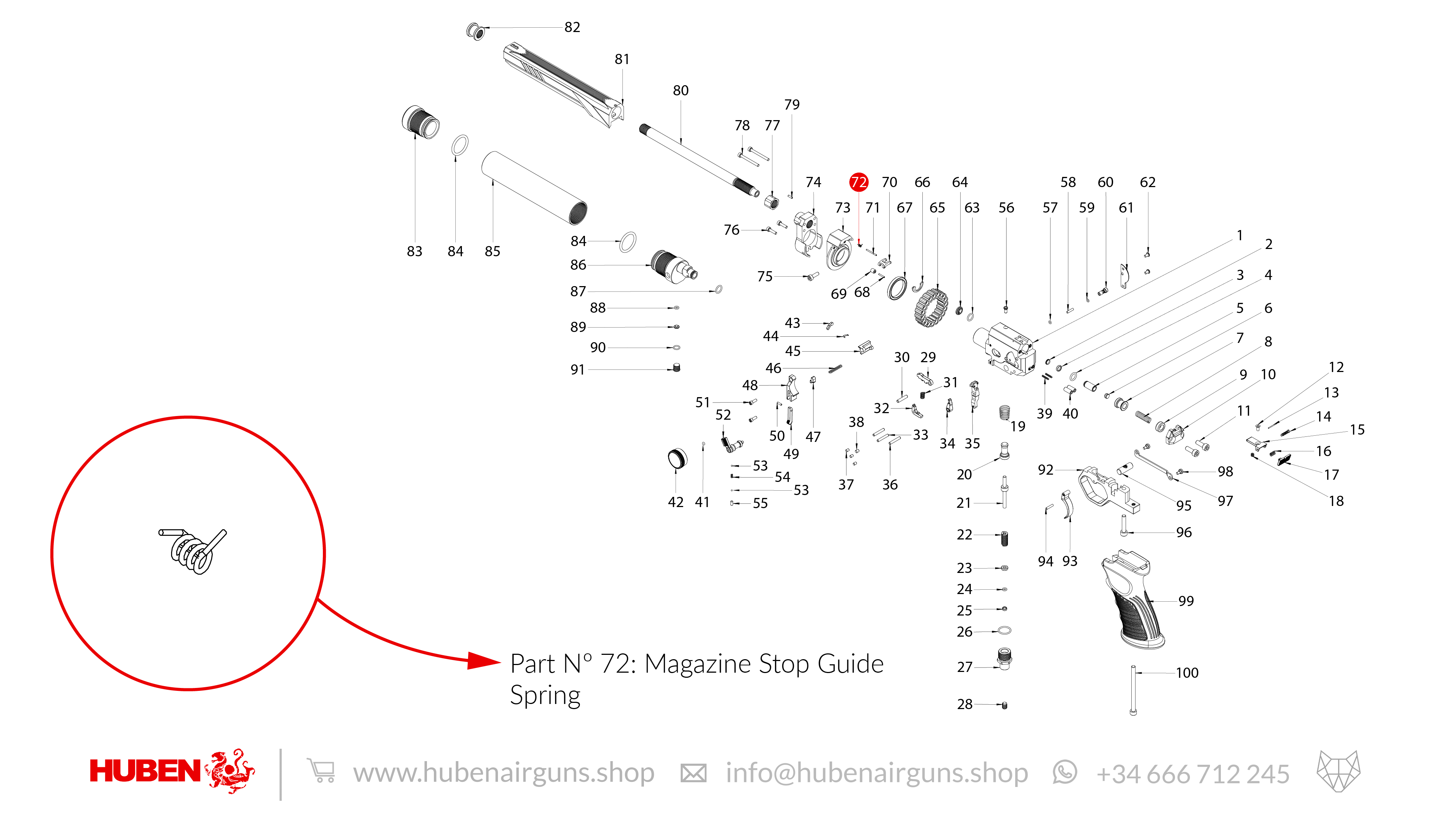 Spare Parts for Huben GK1 Air Pistol