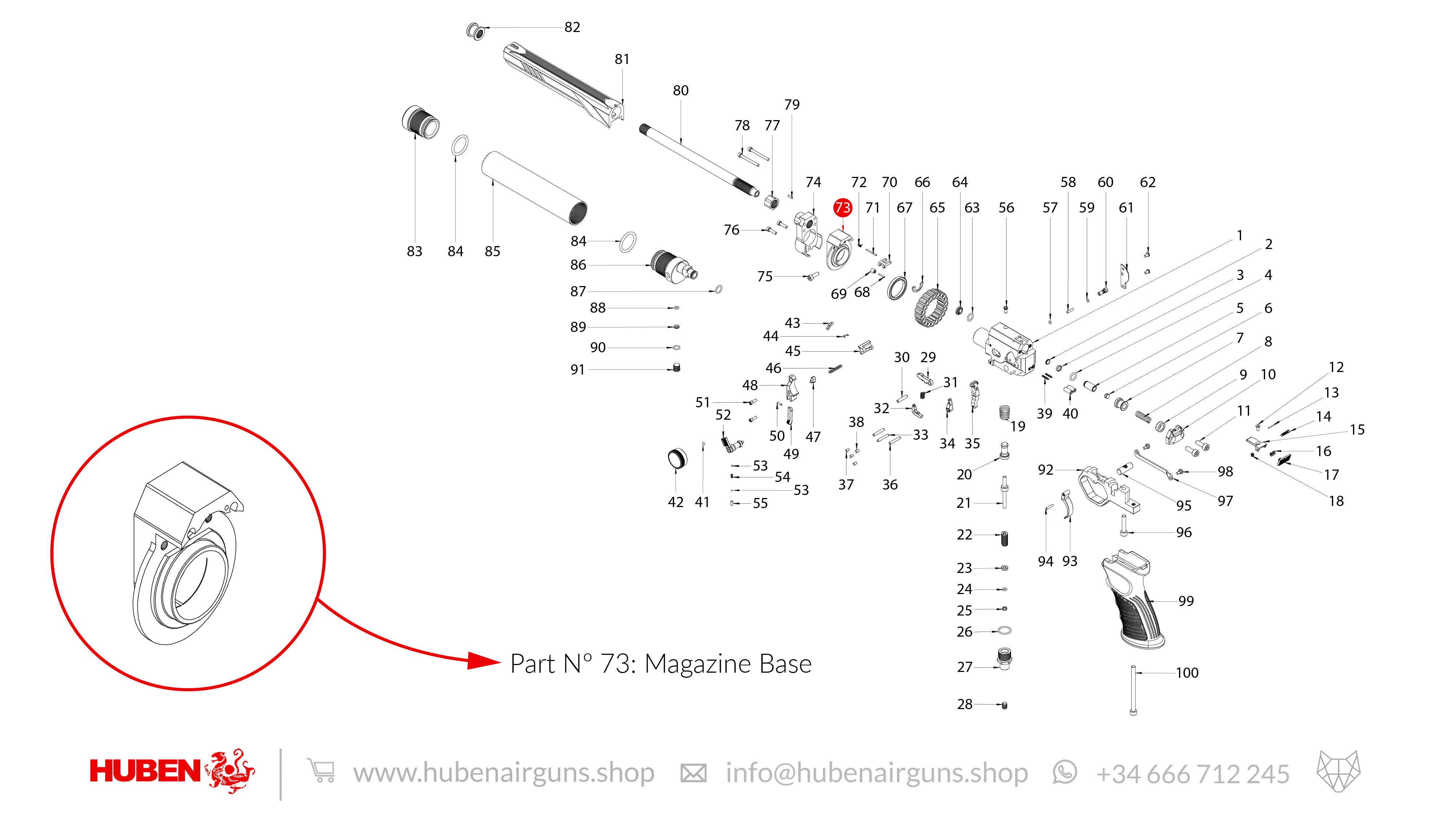 Spare Parts for Huben GK1 Air Pistol