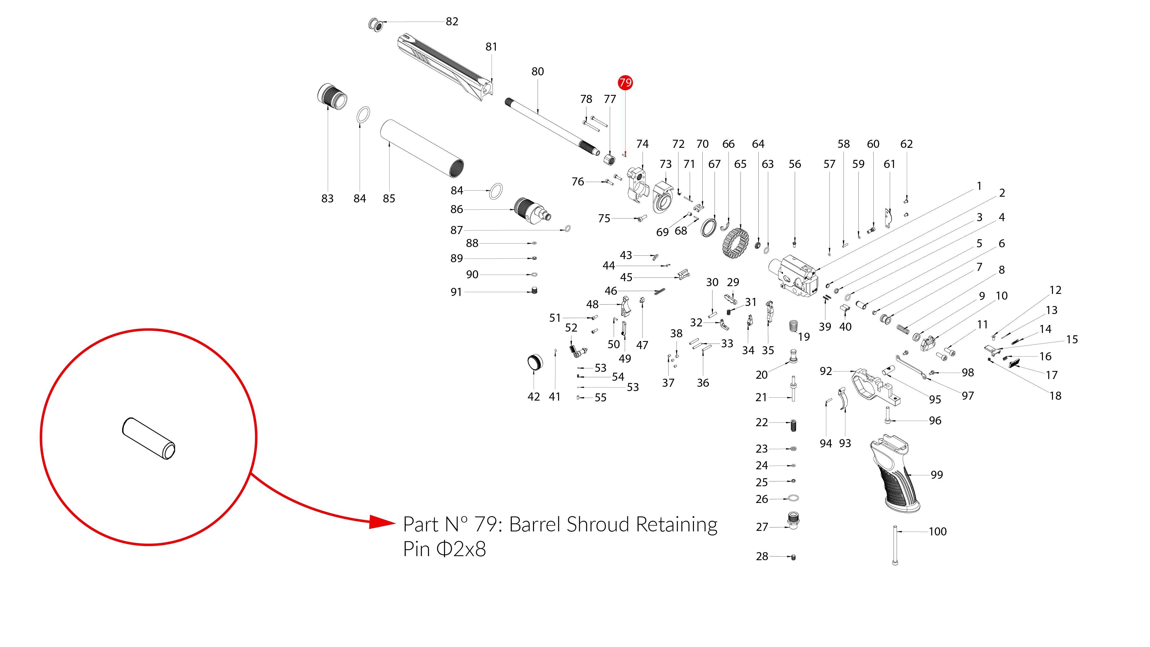 Spare Parts for Huben GK1 Air Pistol