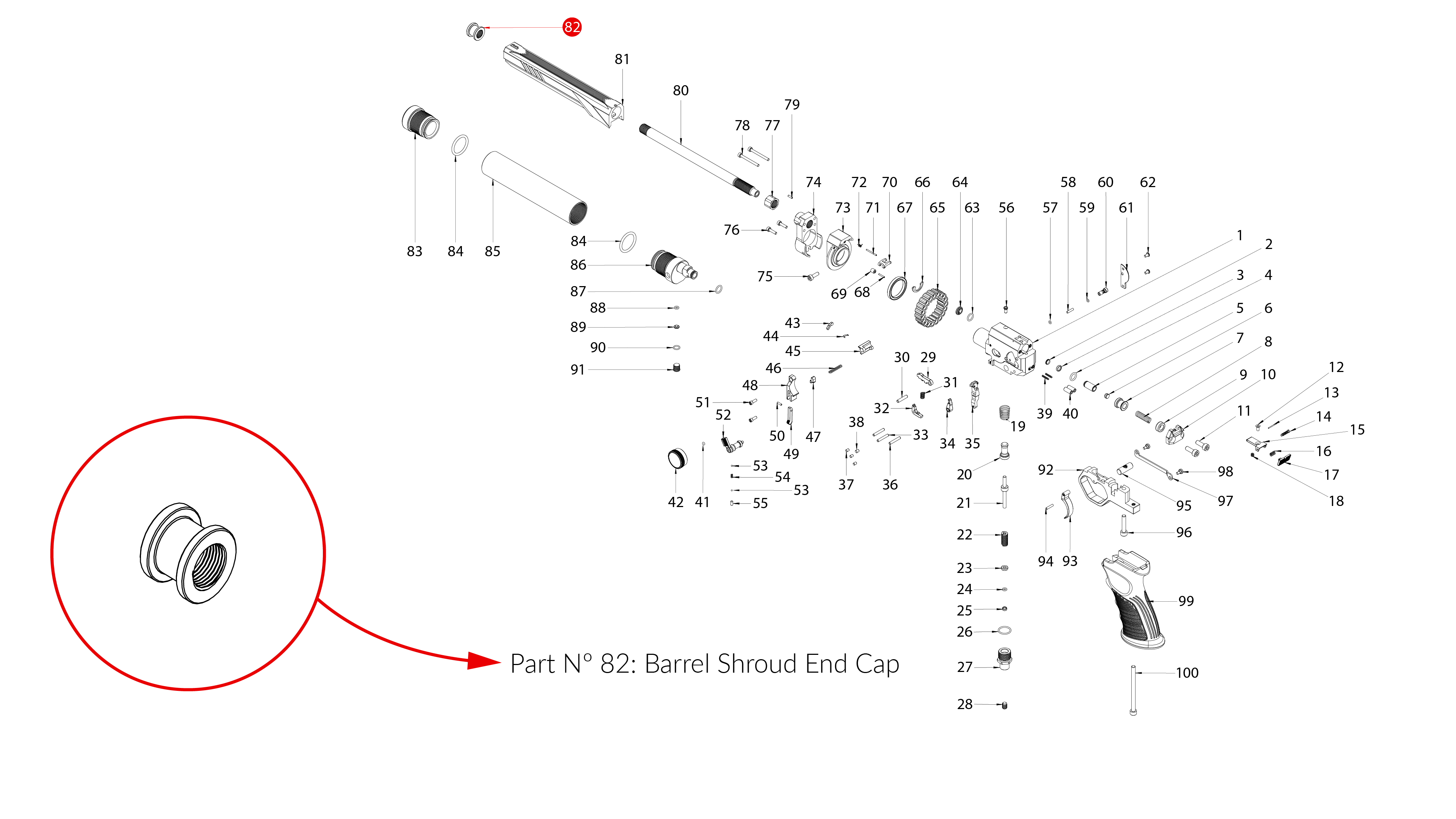 Spare Parts for Huben GK1 Air Pistol