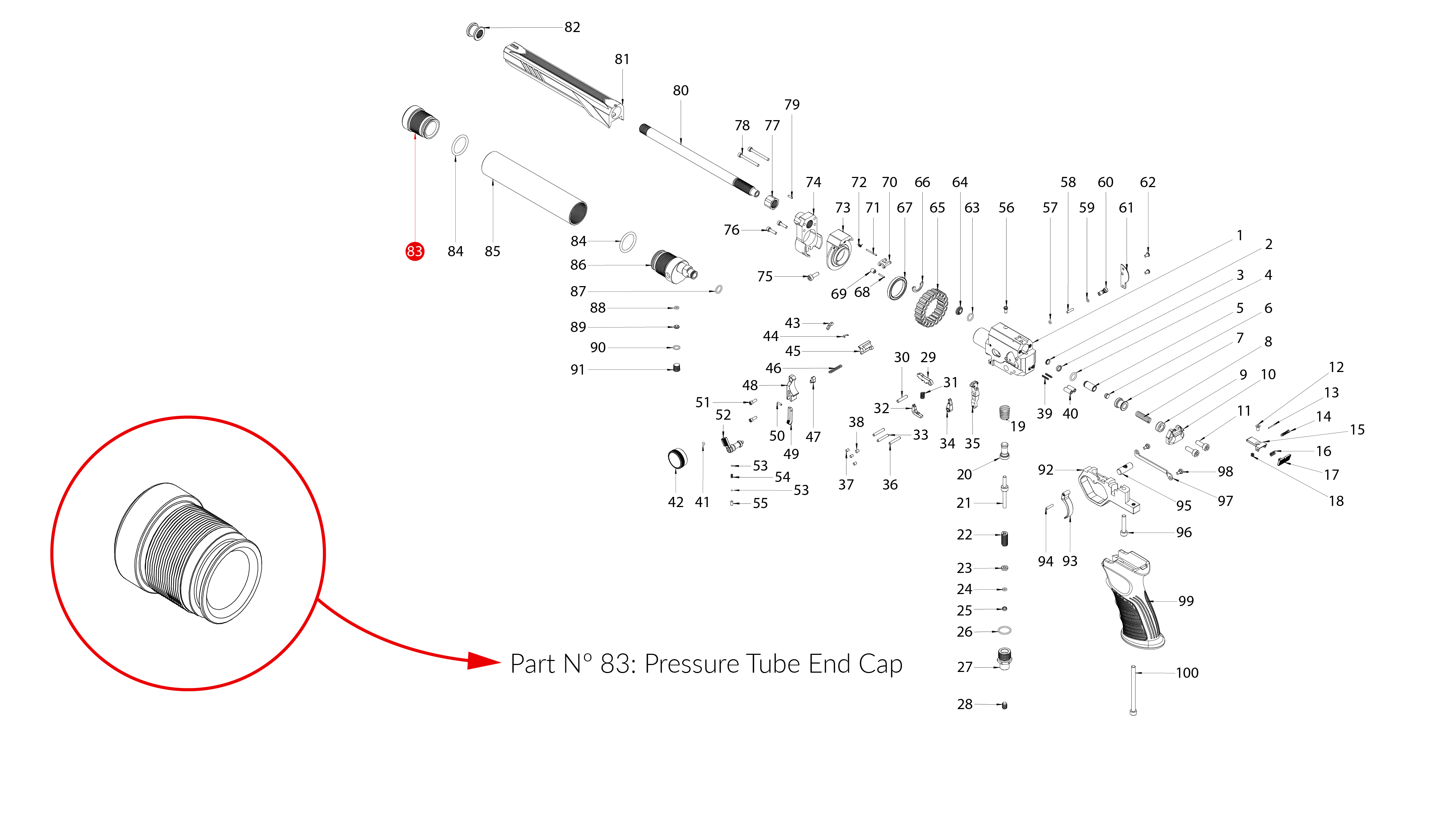 Spare Parts for Huben GK1 Air Pistol