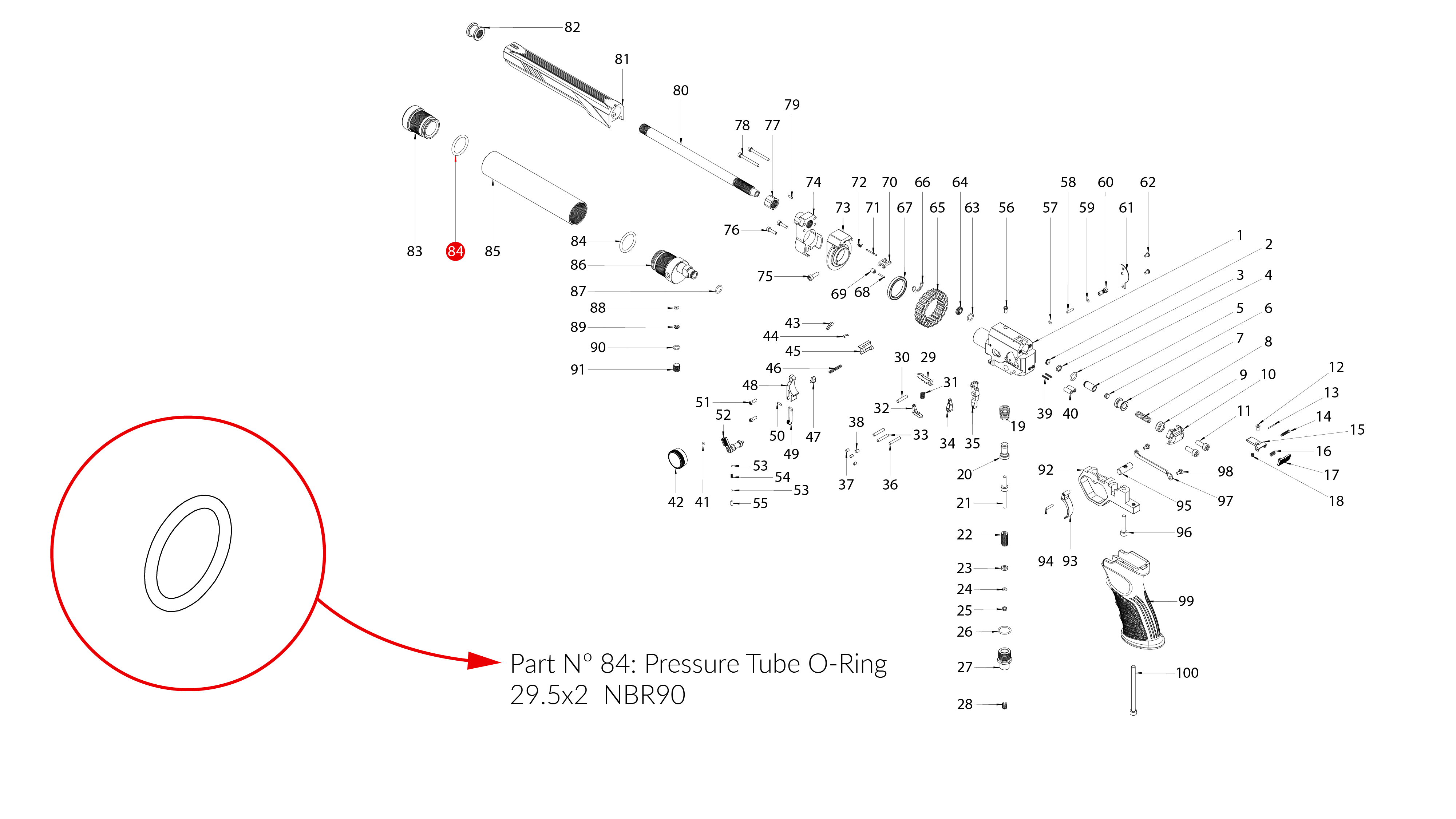 Spare Parts for Huben GK1 Air Pistol