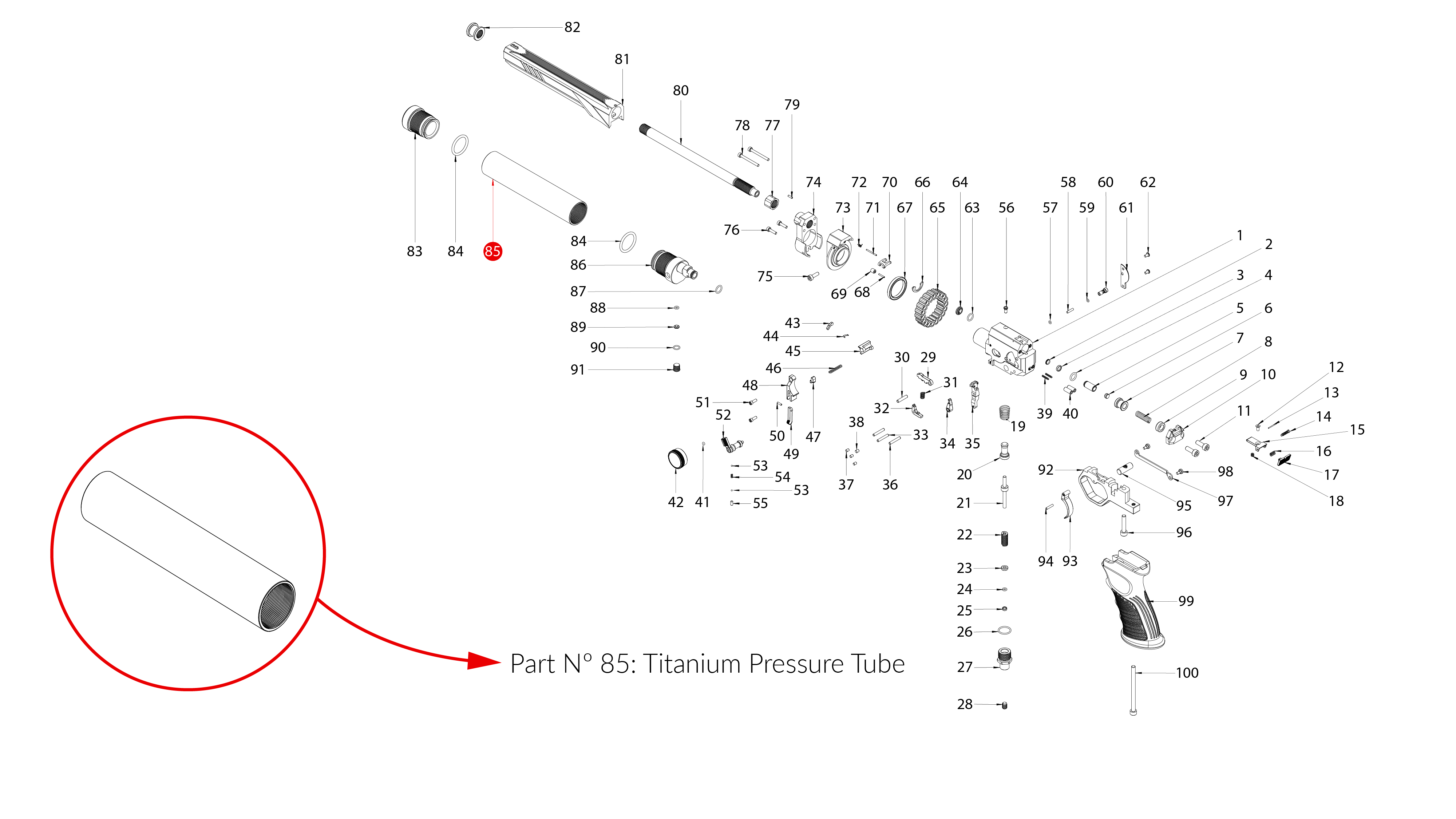 Spare Parts for Huben GK1 Air Pistol