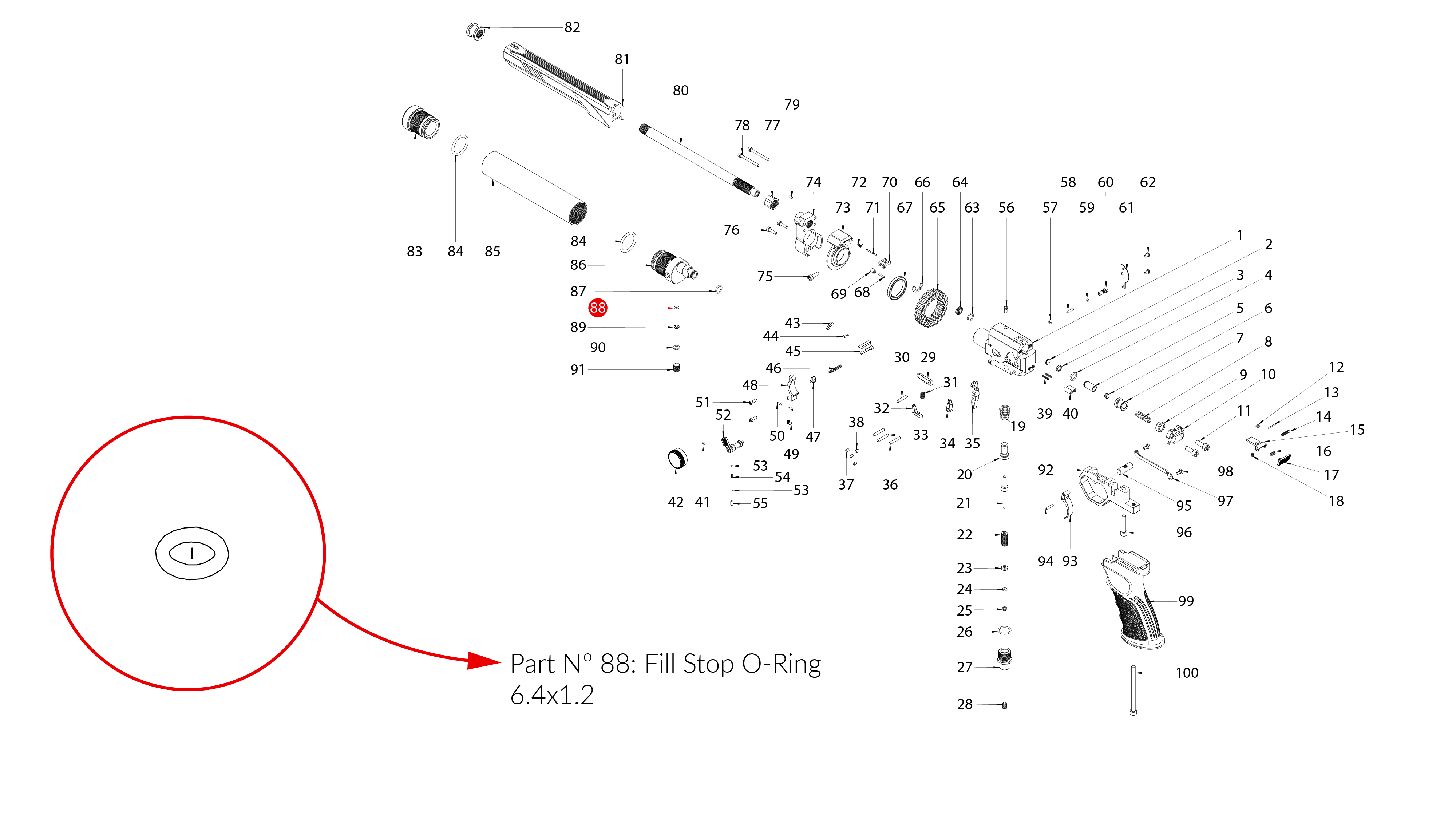 Spare Parts for Huben GK1 Air Pistol