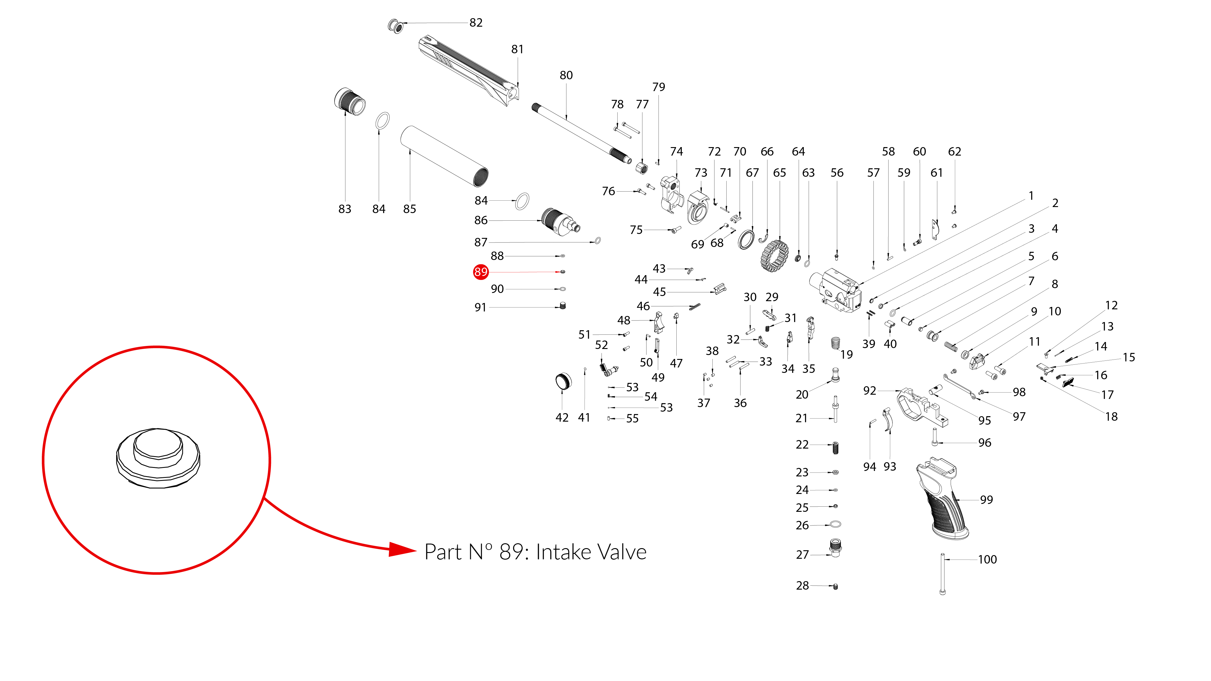 Spare Parts for Huben GK1 Air Pistol